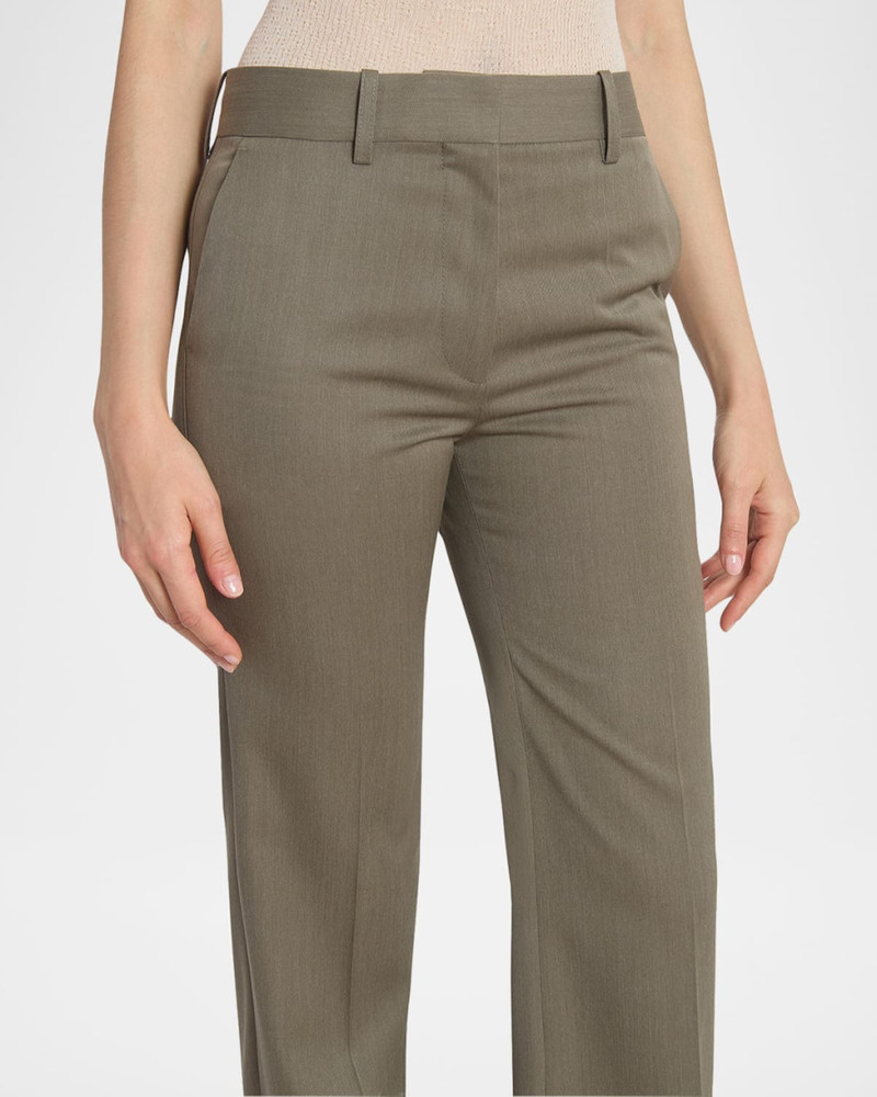 Tailored Wool Straight-Leg Trousers 7