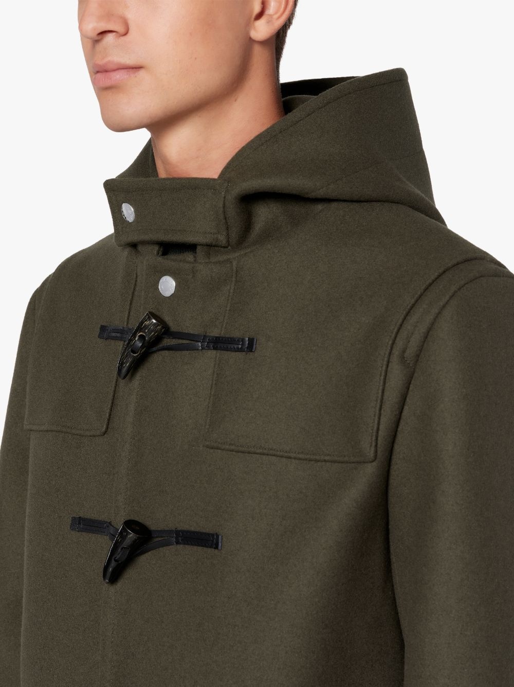 WEIR DARK OLIVE WOOL DUFFLE COAT | GM-013S - 5