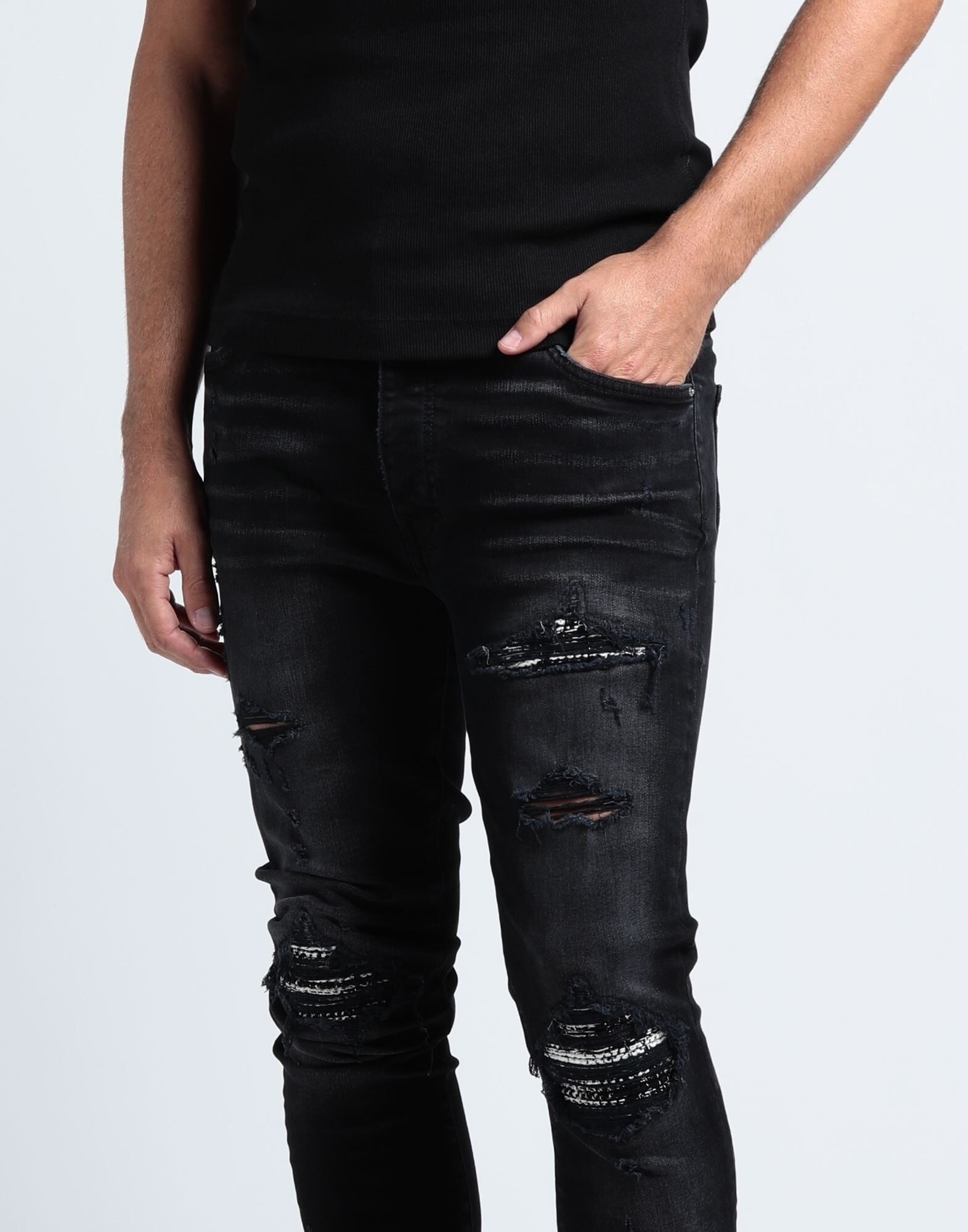 Black Men's Denim Pants - 4