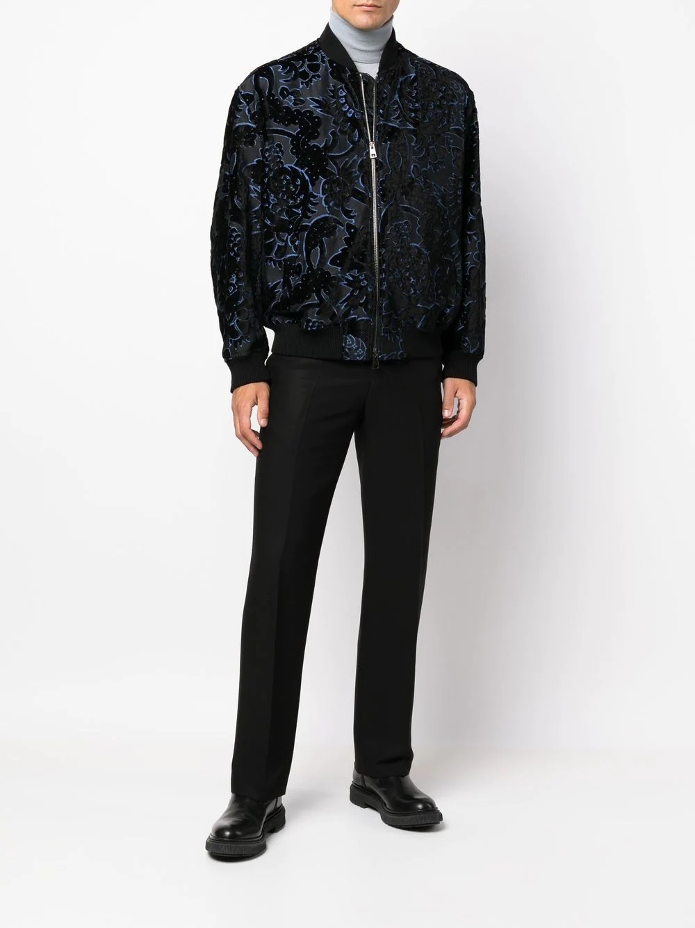 embroidered zipped bomber jacket - 2