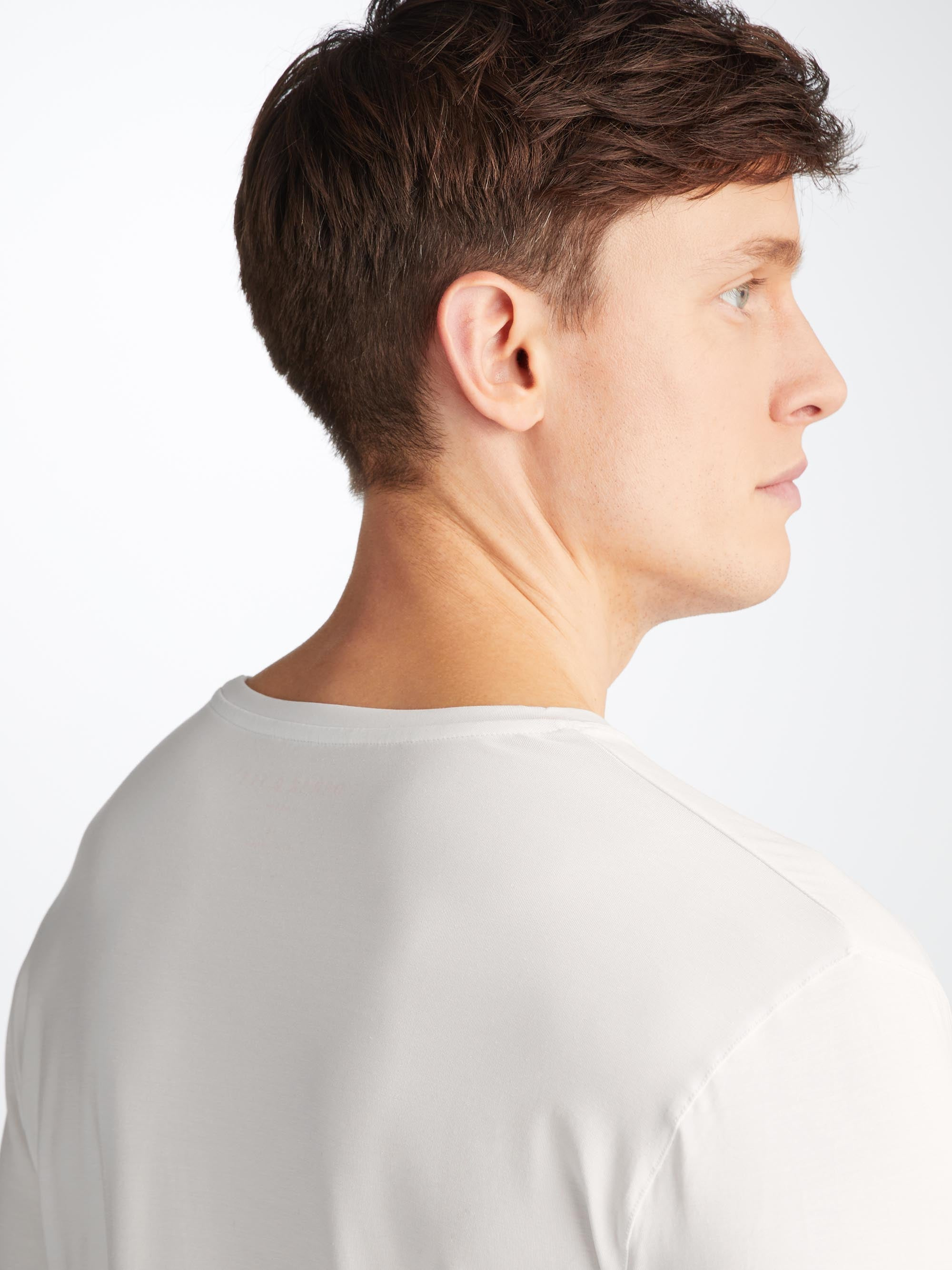 Men's Long Sleeve T-Shirt Basel Micro Modal Stretch White - 6