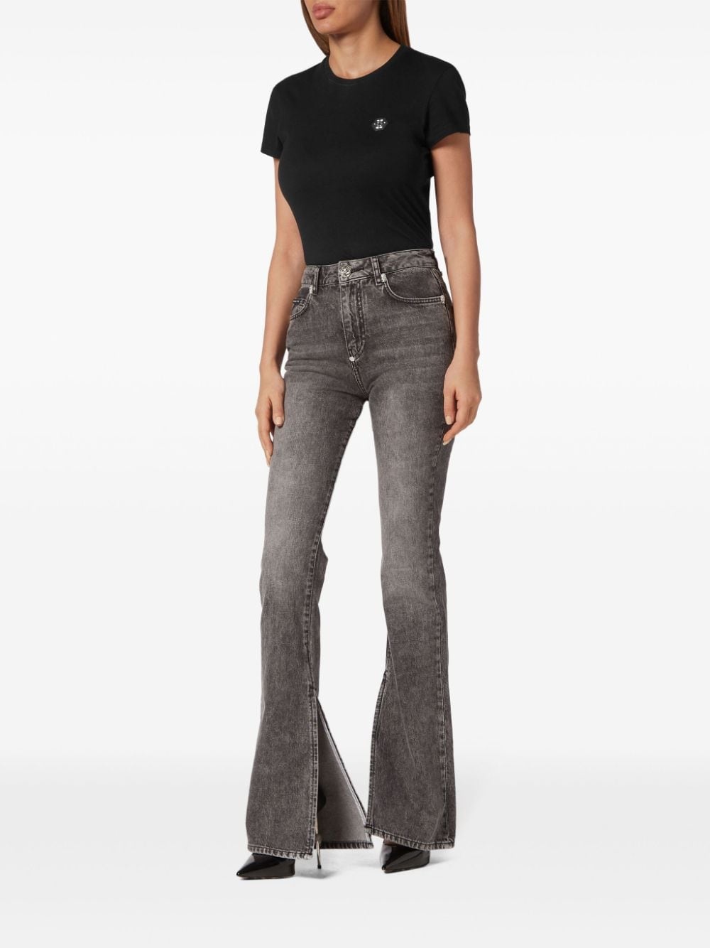 high-waisted flared jeans - 2