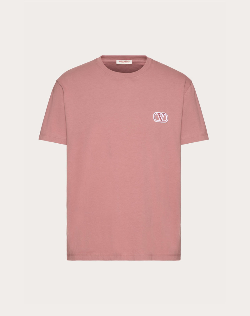 COTTON T-SHIRT WITH VLOGO SIGNATURE PATCH 1