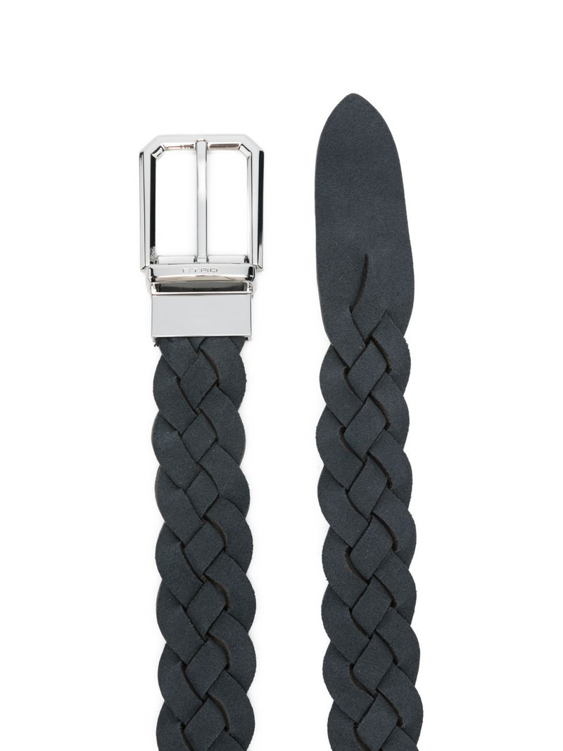 Etro braided-leather buckle belt outlook