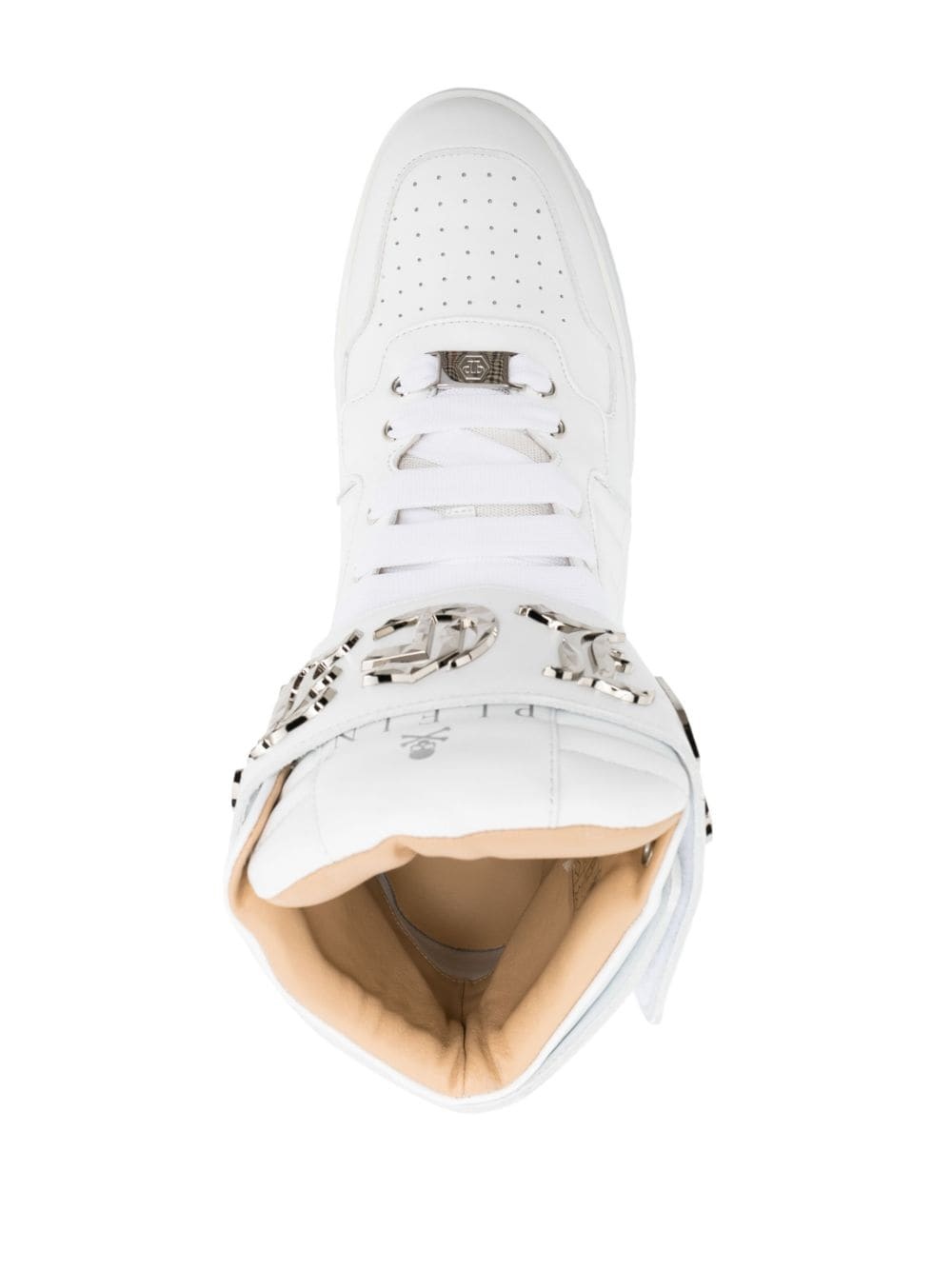 Gothic-plaque high-top sneakers - 4