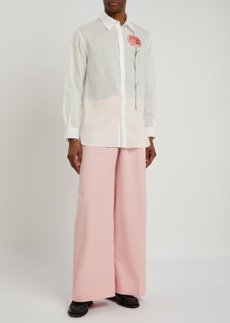 Simone Rocha Floral Printed Ramie-blend Shirt - 4