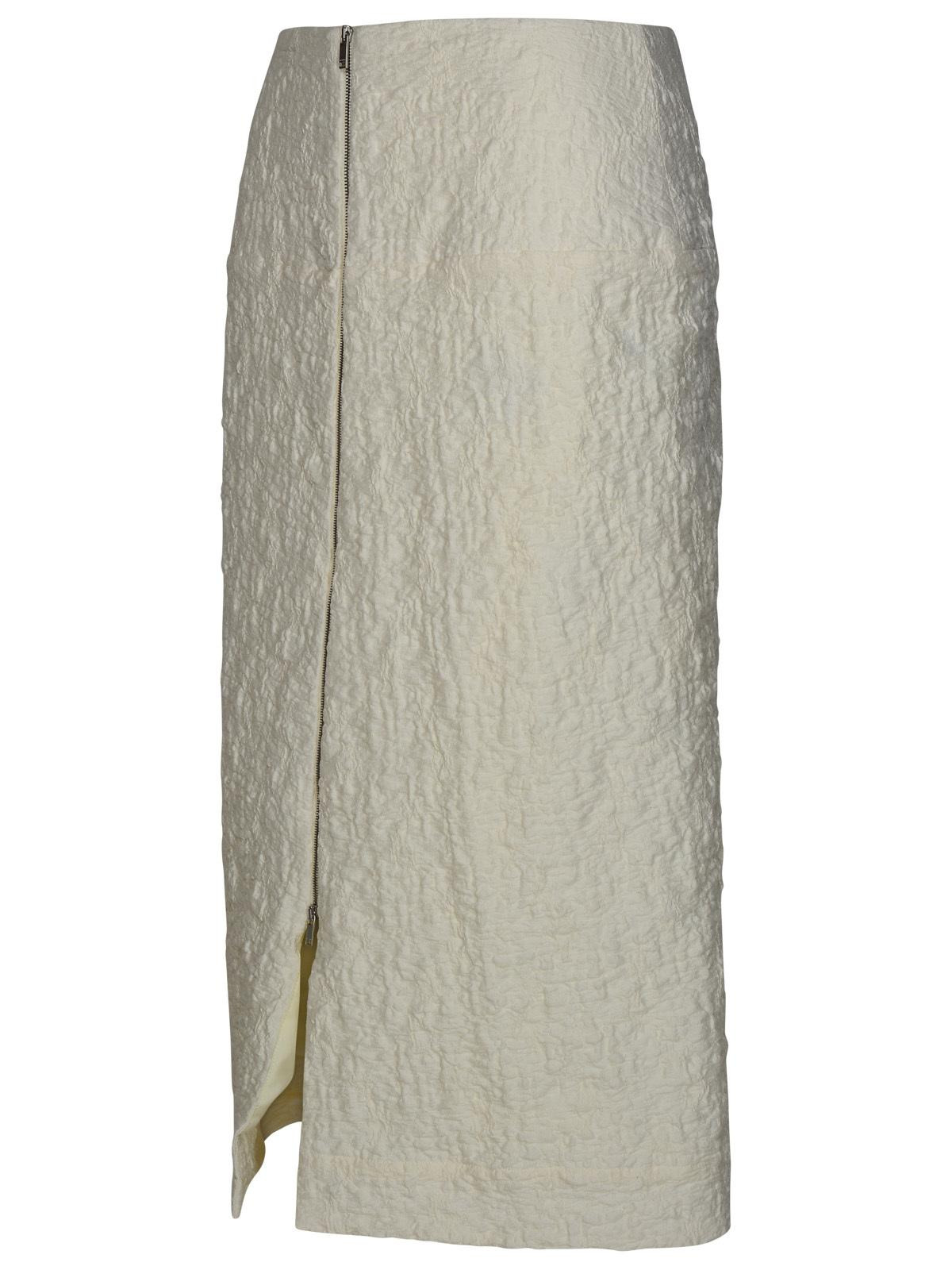 Jil Sander White Cotton Blend Skirt Women - 2