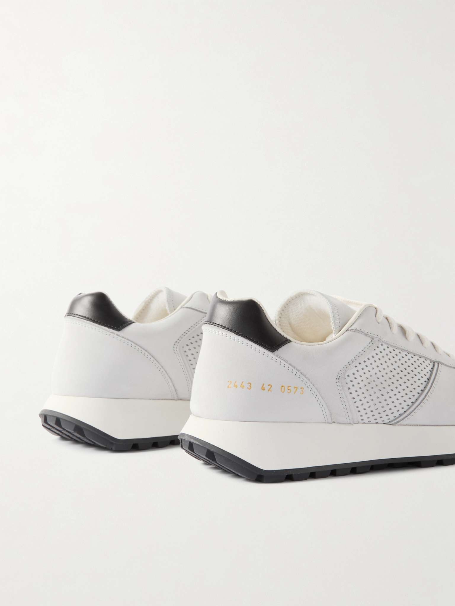 Track Premium Leather-Trimmed Perforated Nubuck Sneakers - 5