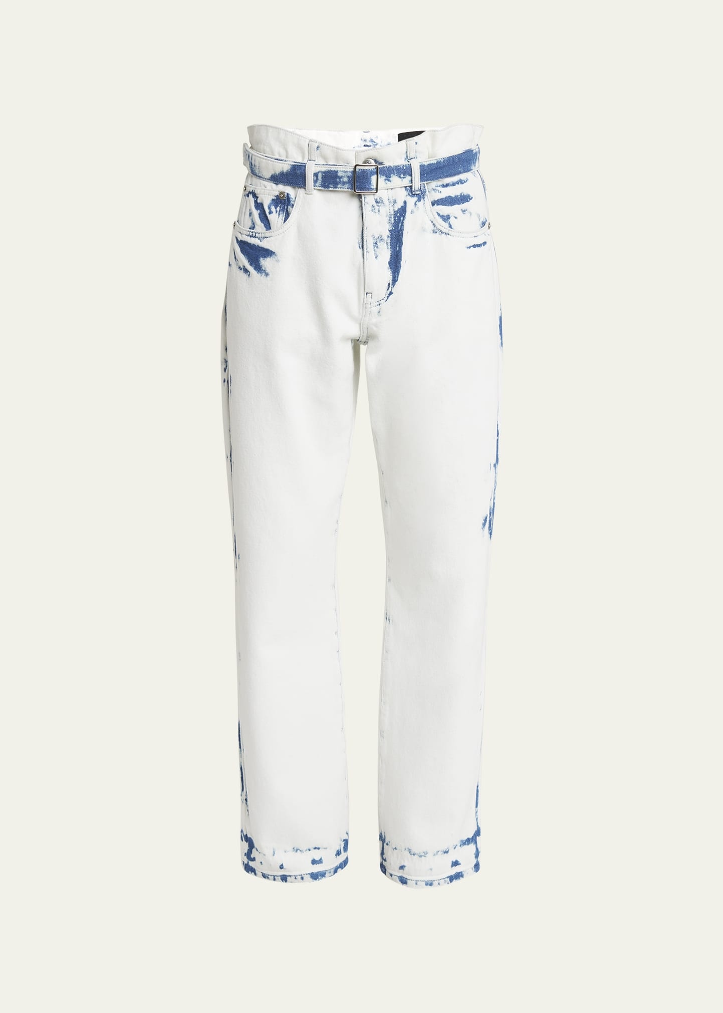 Ellsworth Bleached Boyfriend Jeans with Belt - 1