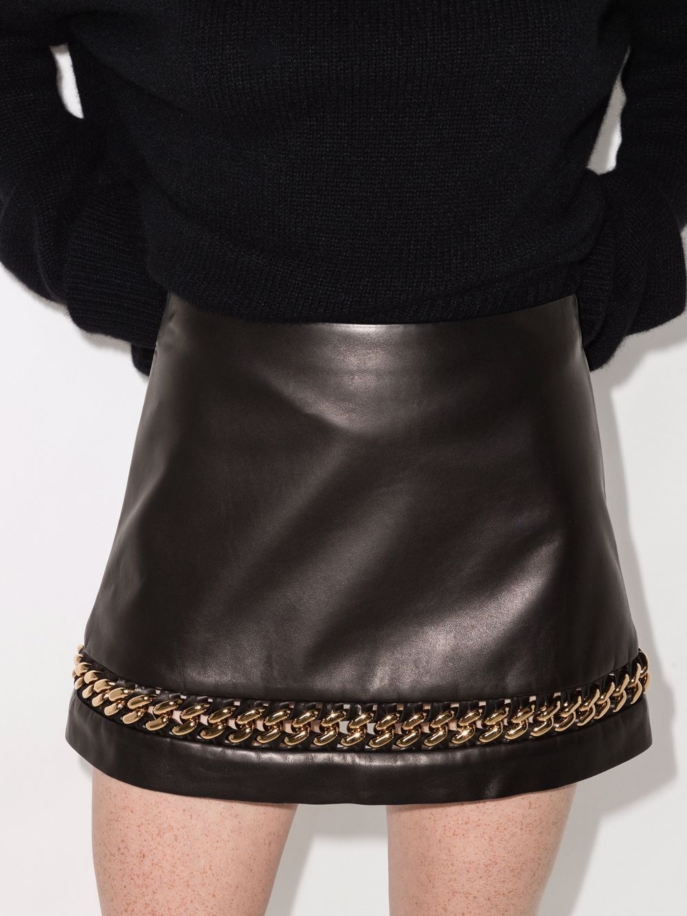 chain-detail lambskin miniskirt - 2