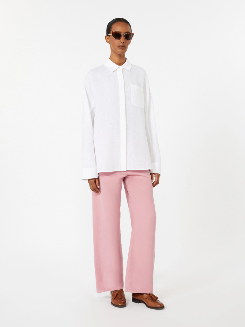 'S Max Mara ONORATA Cotton and linen 5-pocket trousers - PEONY outlook