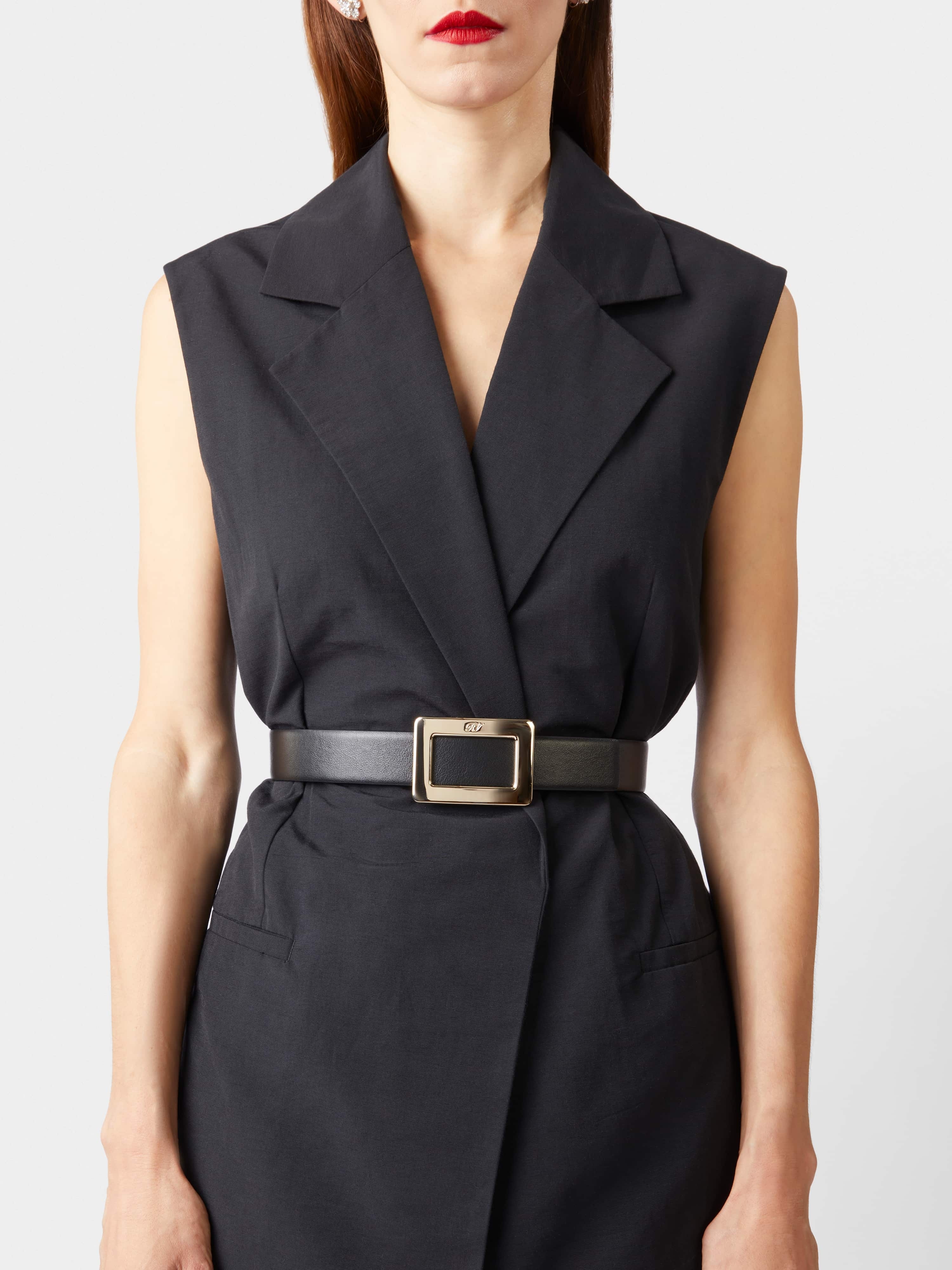 Roger Vivier Belle Vivier Double Face Belt in Leather