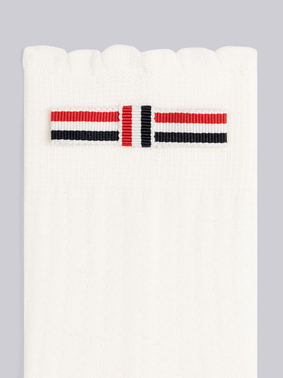 Thom Browne Pointelle Cotton Scalloped Bow Crew Socks outlook