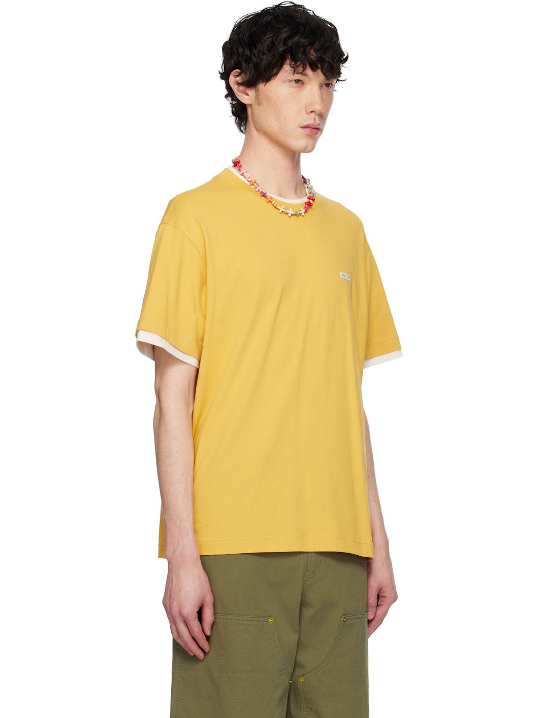 Yellow Crepe Layered T-shirt - 2
