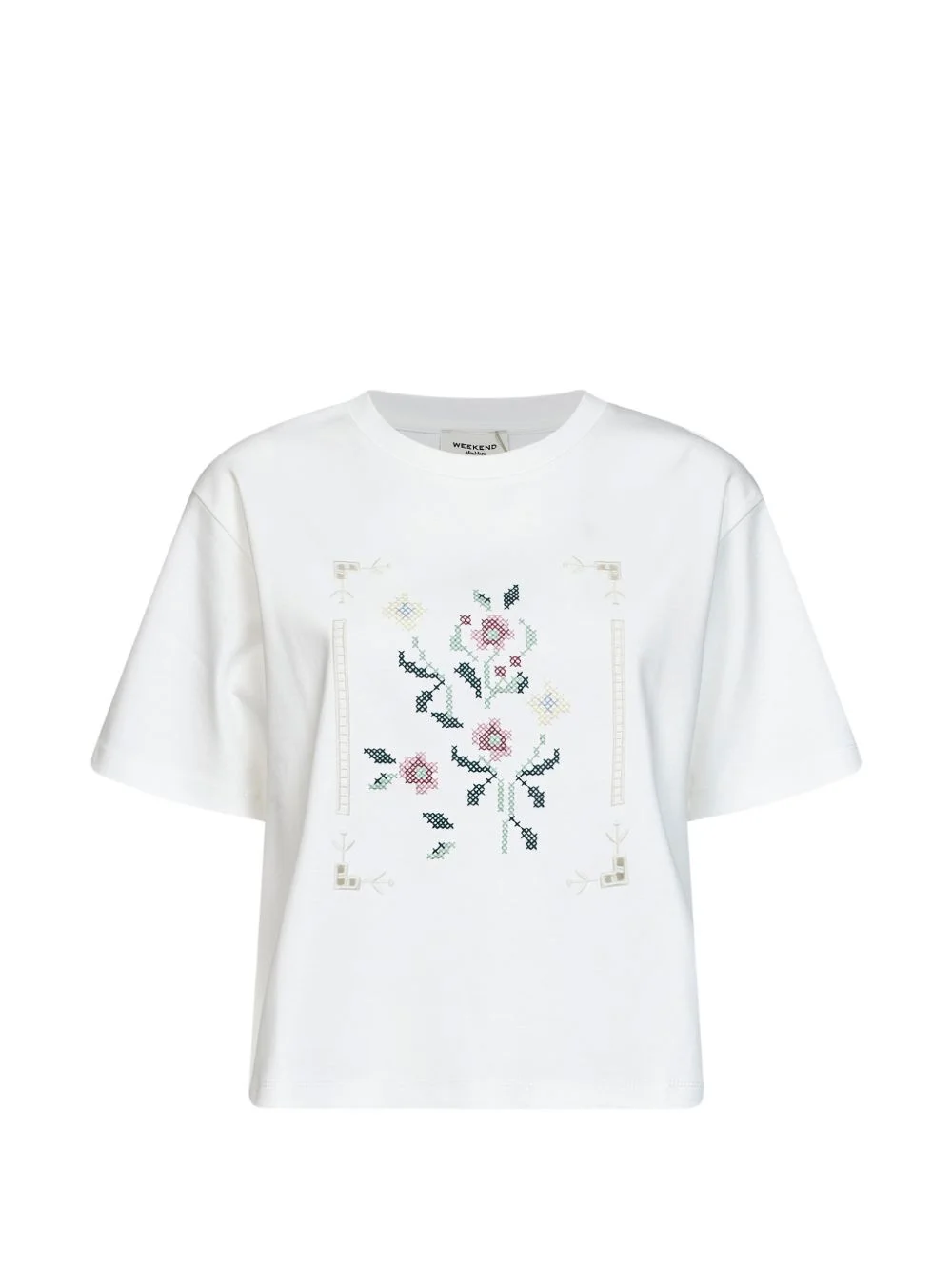 logo-embroidered T-shirt - 1