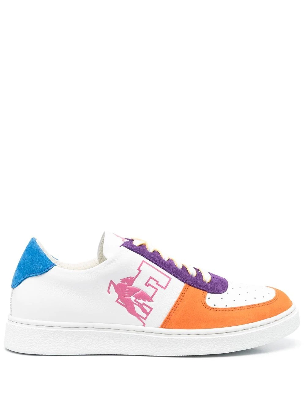 colour-block low-top sneakers - 1
