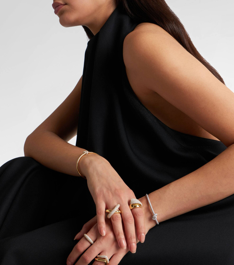 ENGELBERT Cross Loop Big 18kt gold ring with diamonds outlook