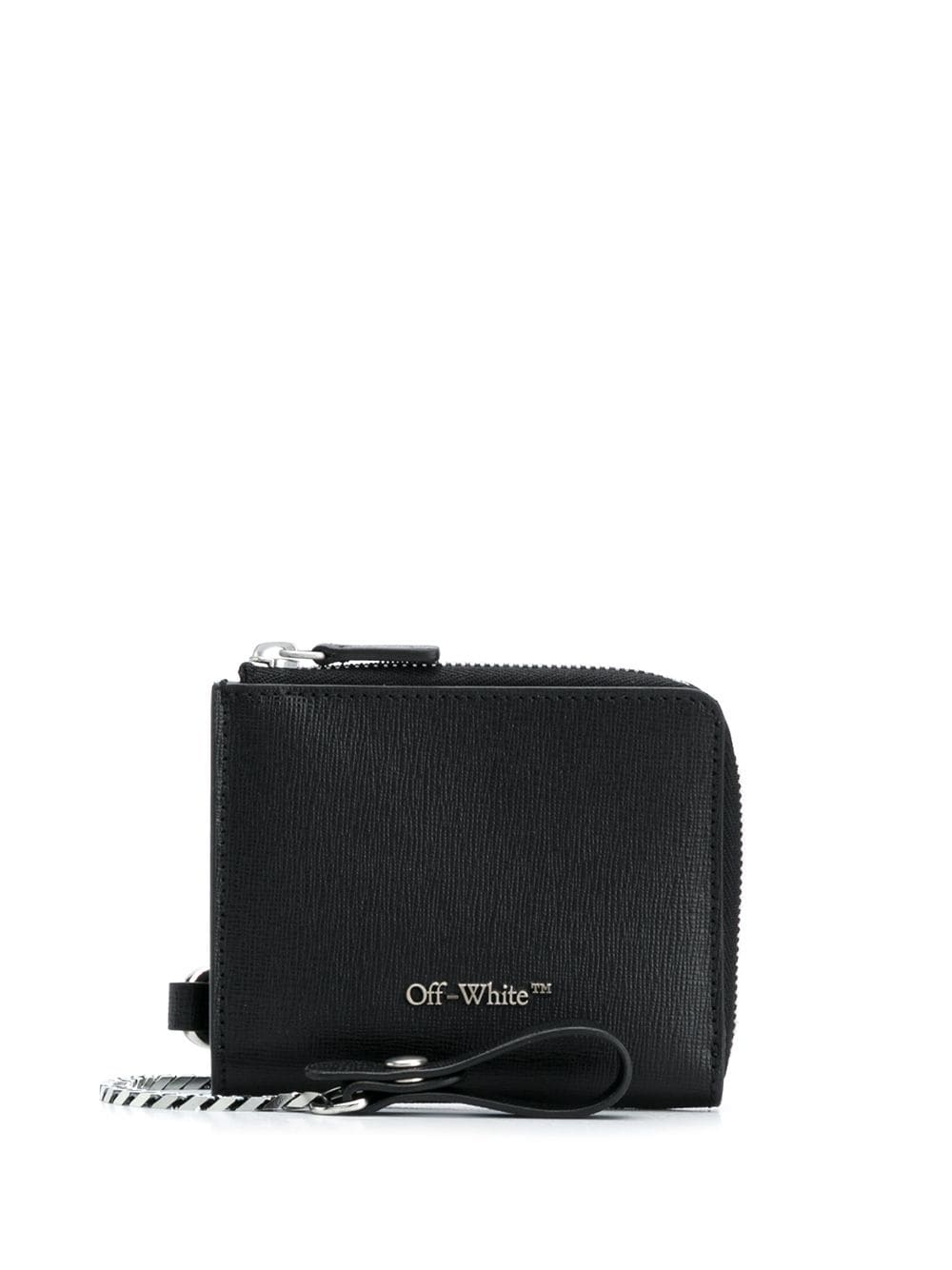 branded zip-around chain wallet - 1