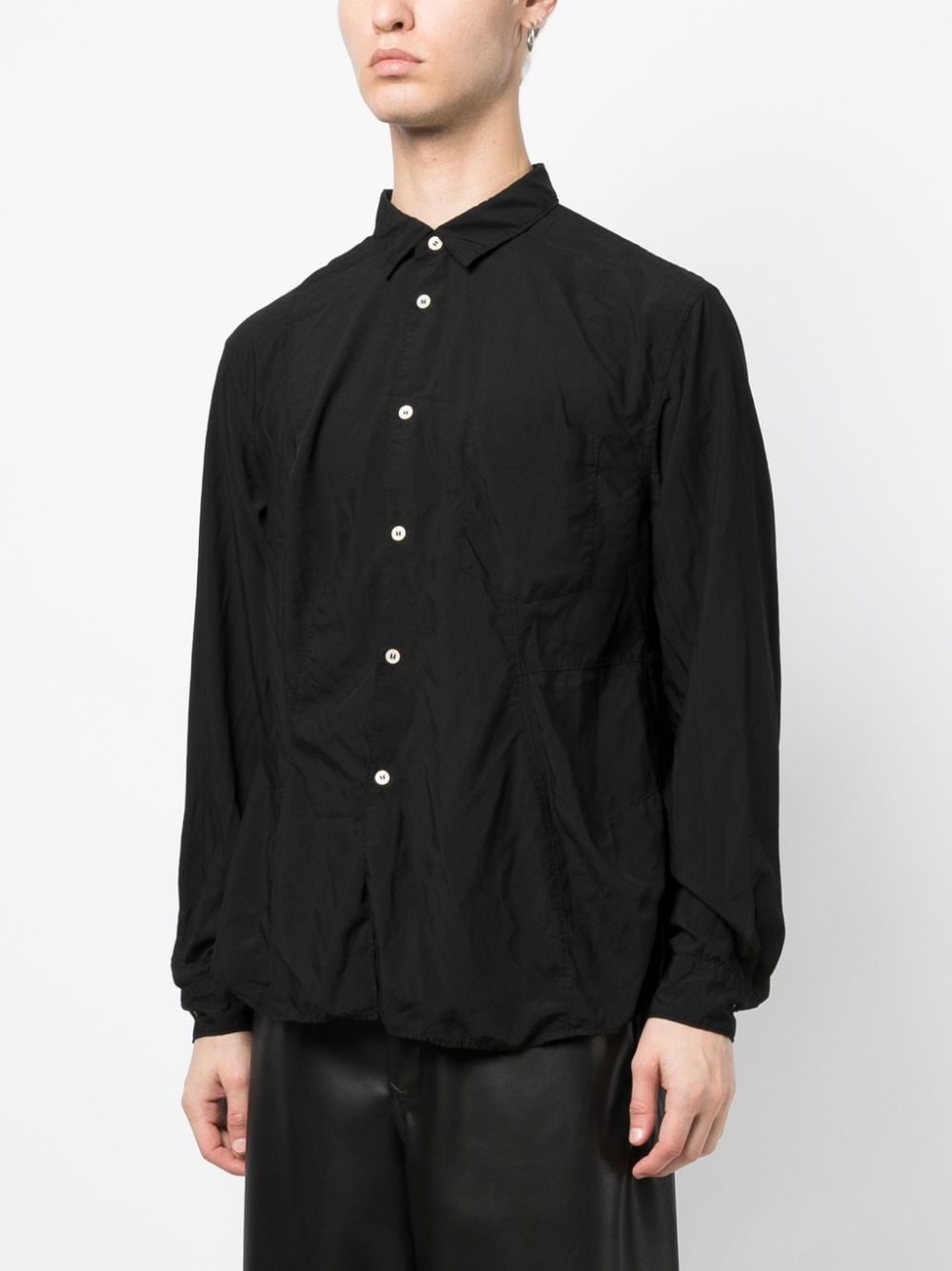 spread-collar crease-effect shirt - 3