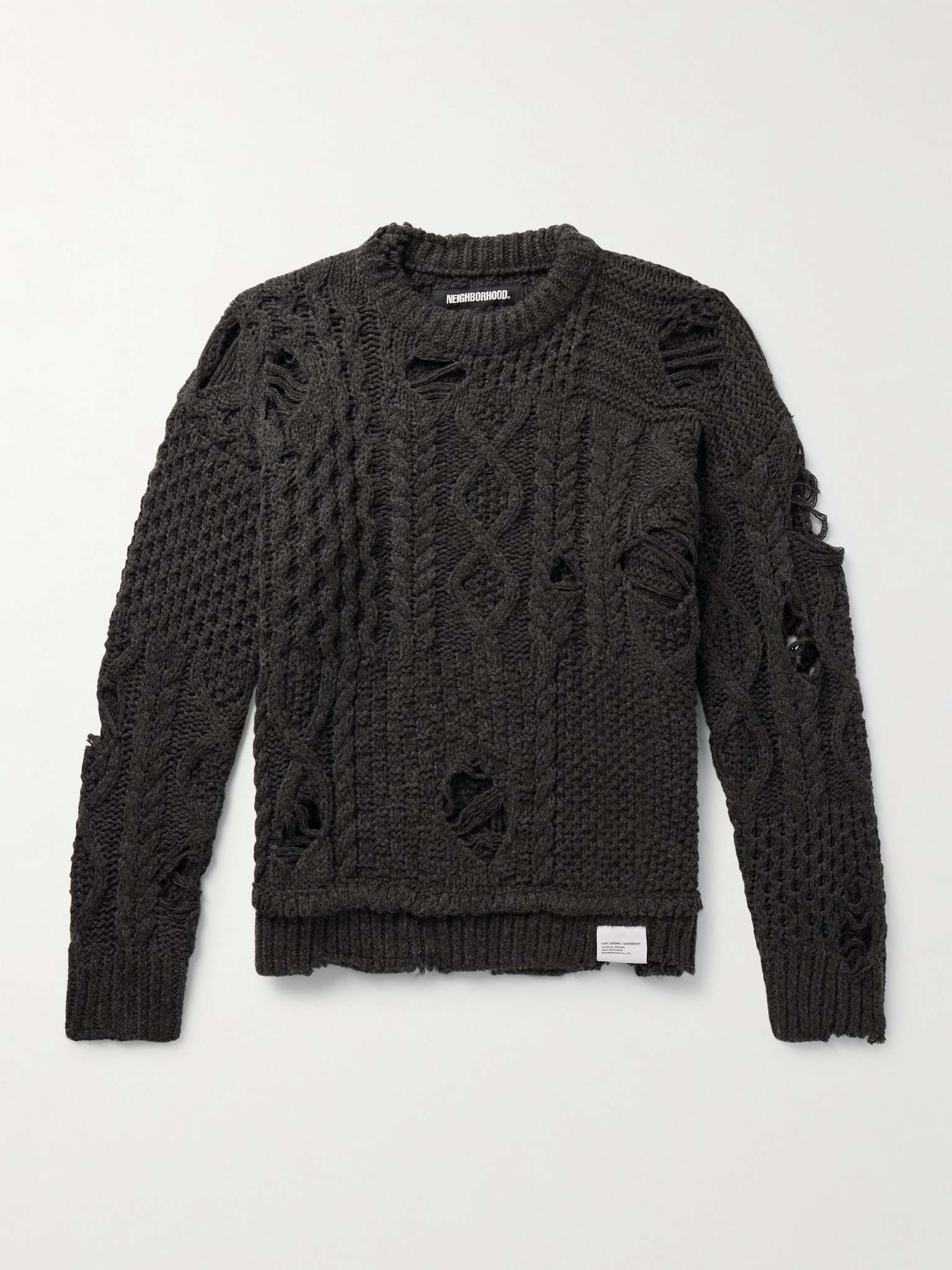 NEIGHBORHOOD Savage Distressed Knitted Sweater | REVERSIBLE