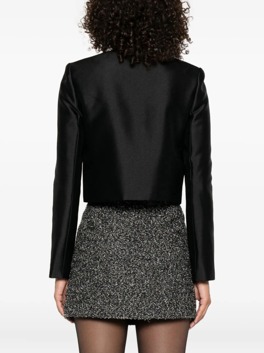 Taffeta Embellished Trim Jacket - 5