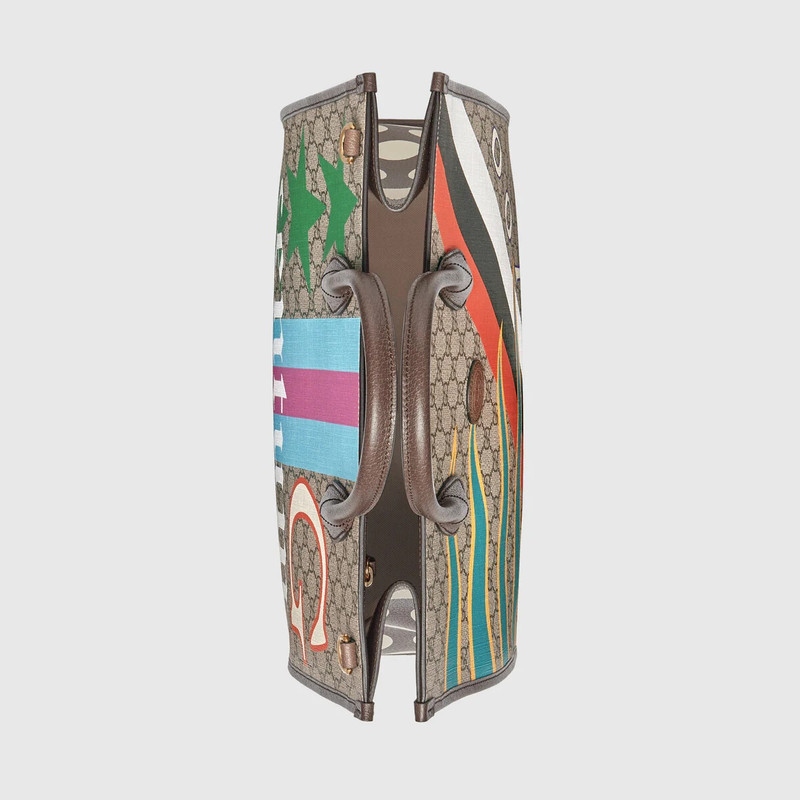 Medium tote with geometric print 6