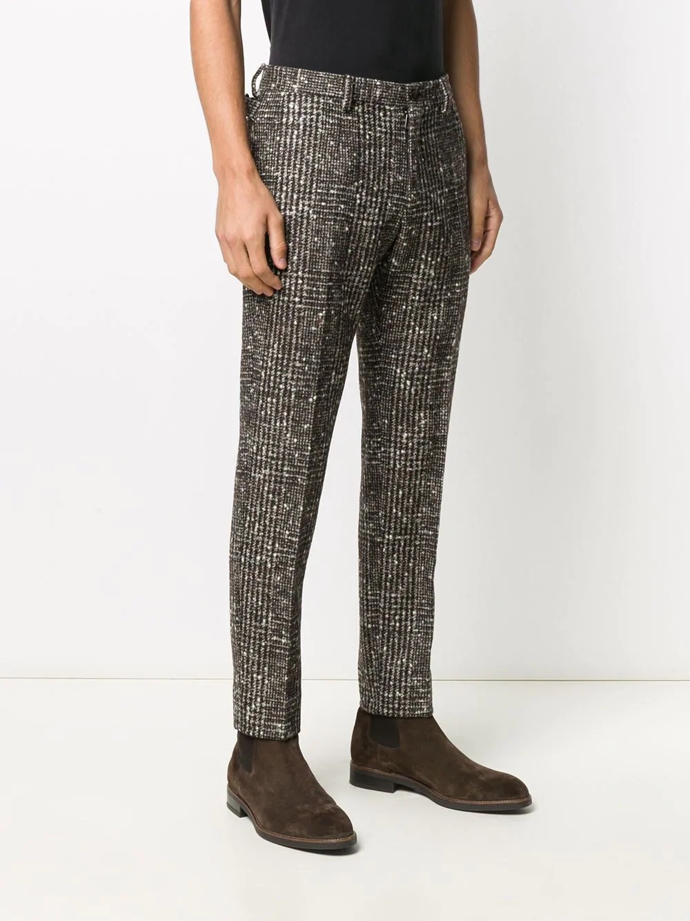 plaid slim-fit tailored trousers - 3