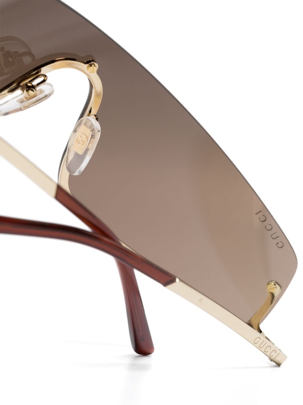 Square-G-motif shield-frame sunglasses - 3