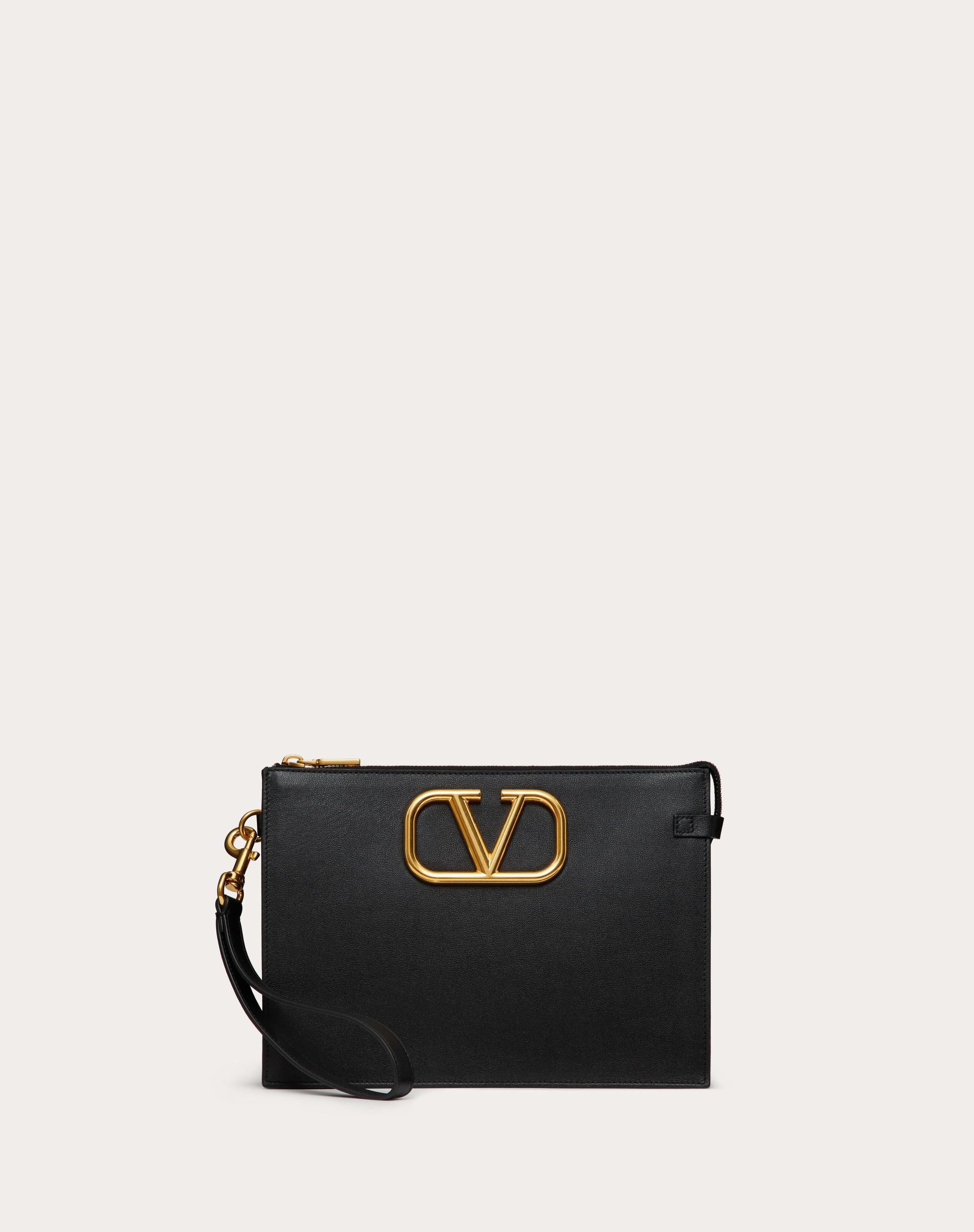 VLOGO SIGNATURE CALFSKIN POUCH - 1