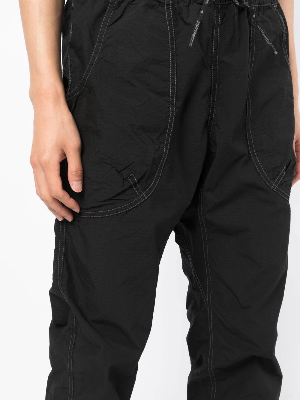 contrast-stitch track pants - 5