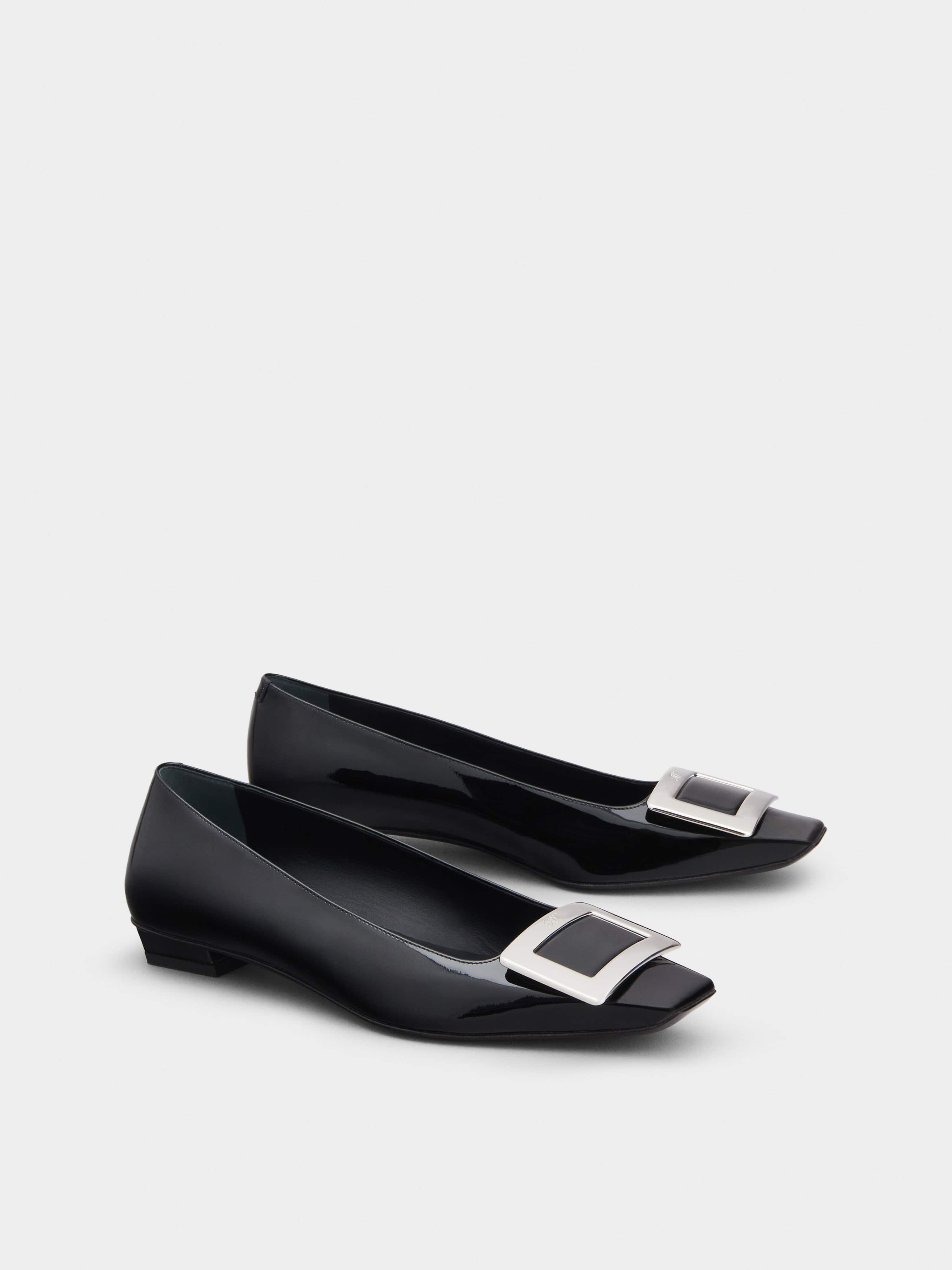 Belle Vivier Metal Buckle Ballerinas in Patent Leather - 2