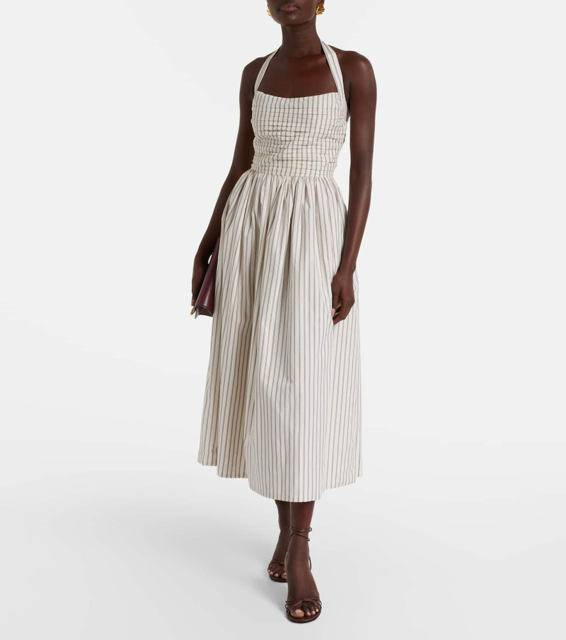 markarian Halterneck striped cotton midi dress outlook