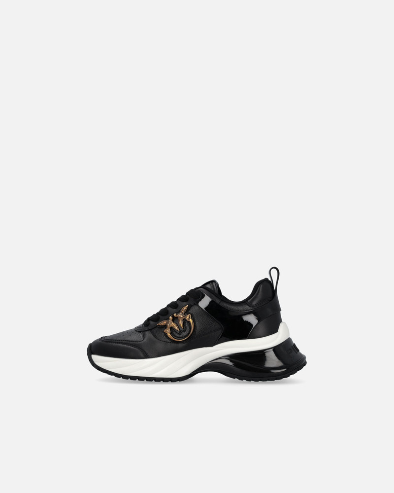 PINKO ARIEL LEATHER-EFFECT SNEAKERS WITH MIRROR DETAILING outlook