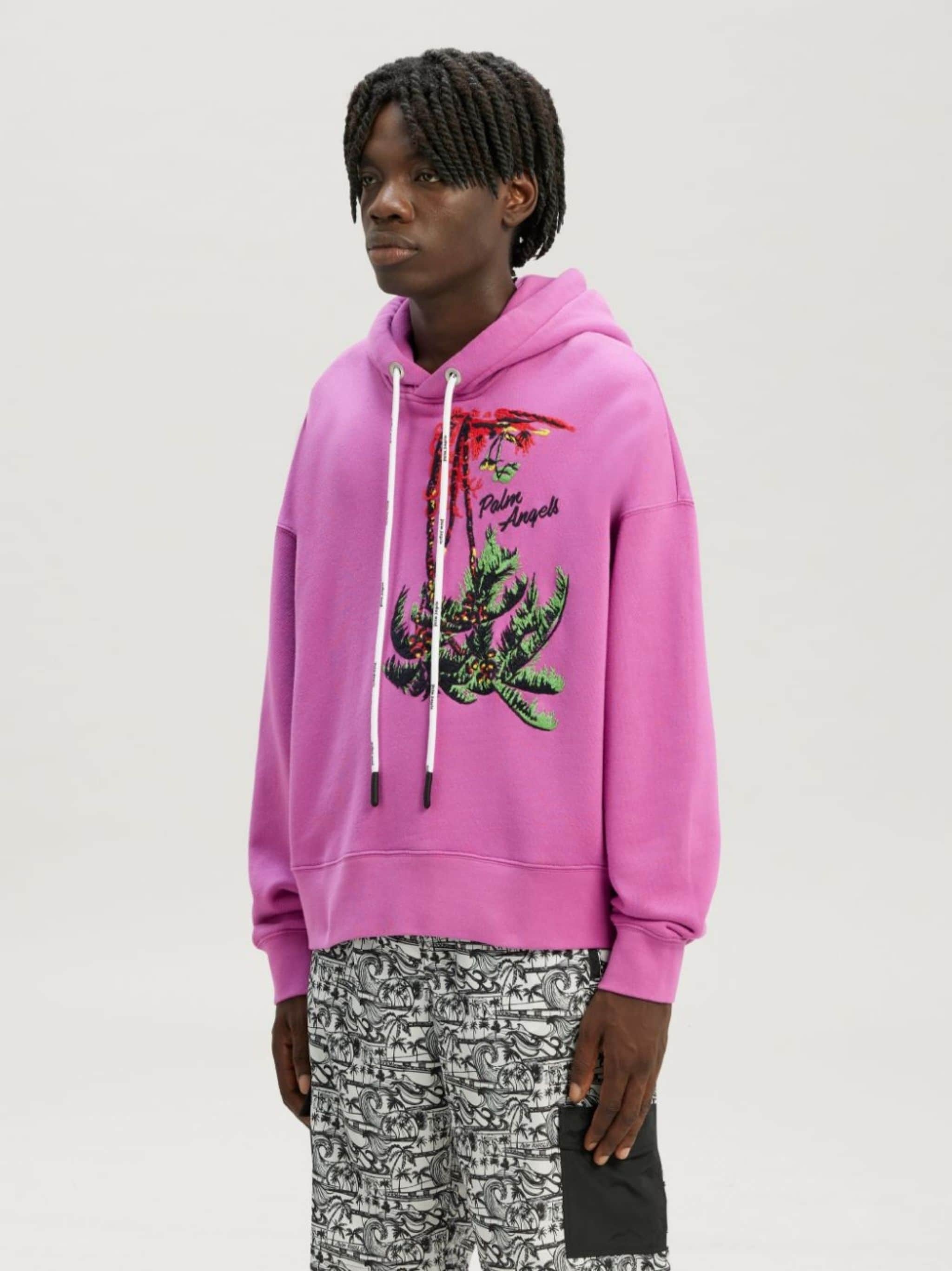 palm-embroidered organic cotton hoodie - 4