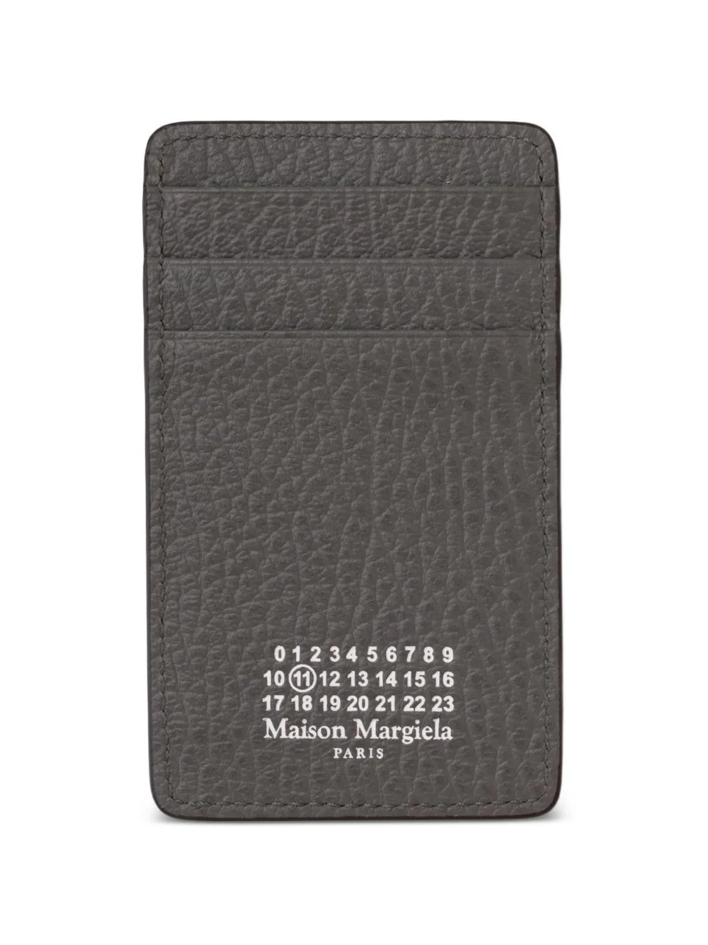 logo-print grained card holder - 1