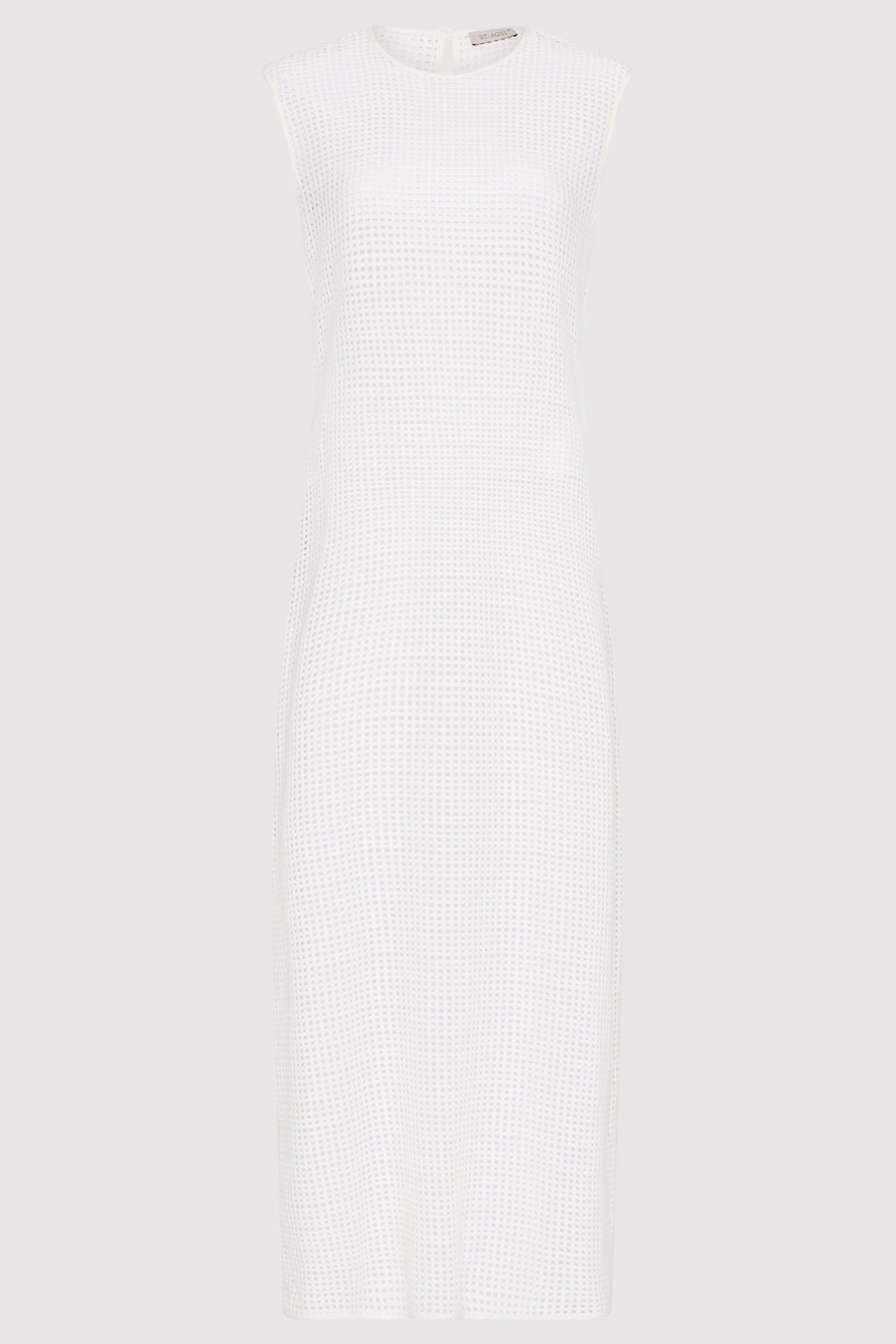 Cotton Grid Dress - White - 1