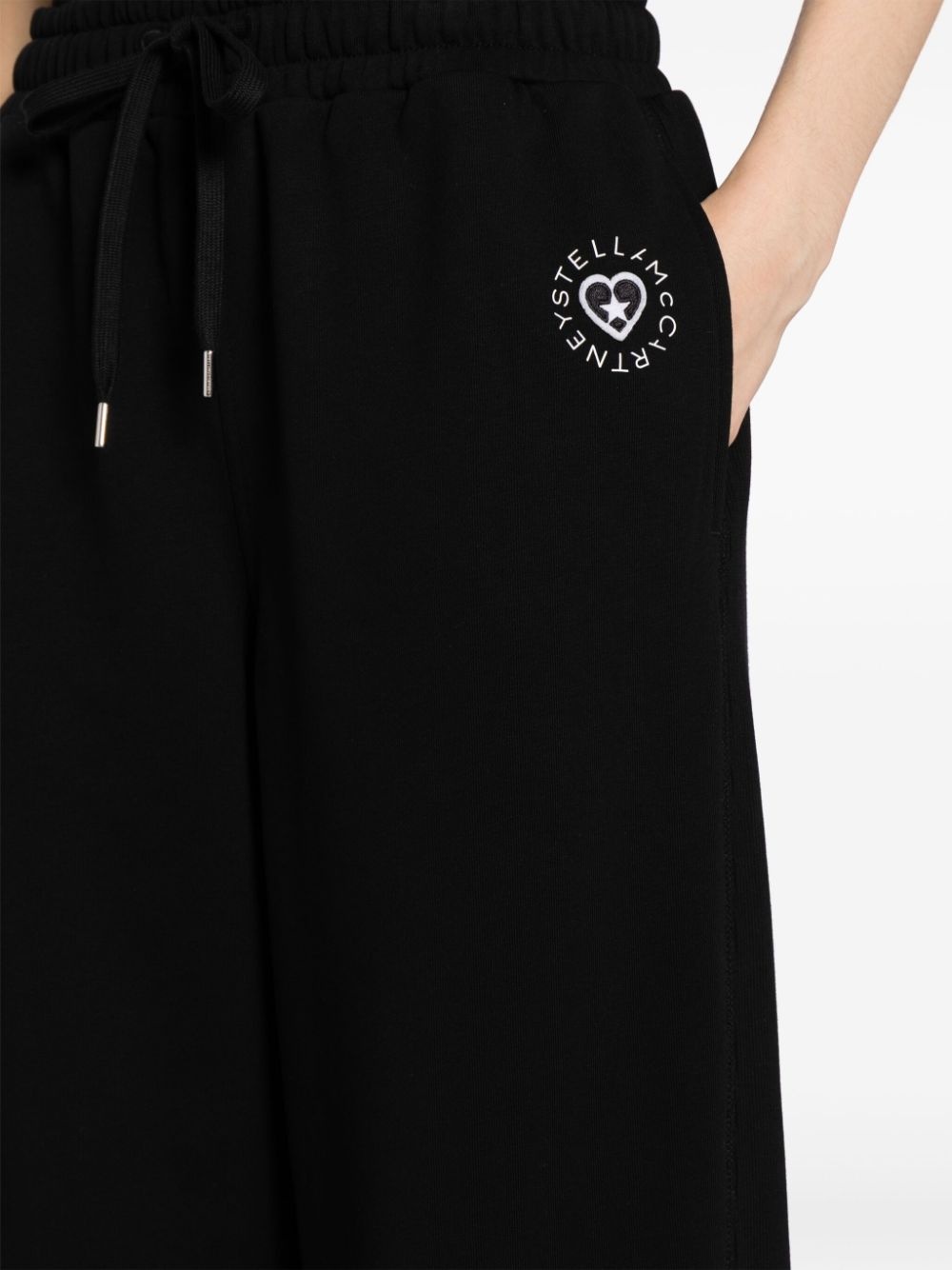 logo-patch cotton track pants - 5