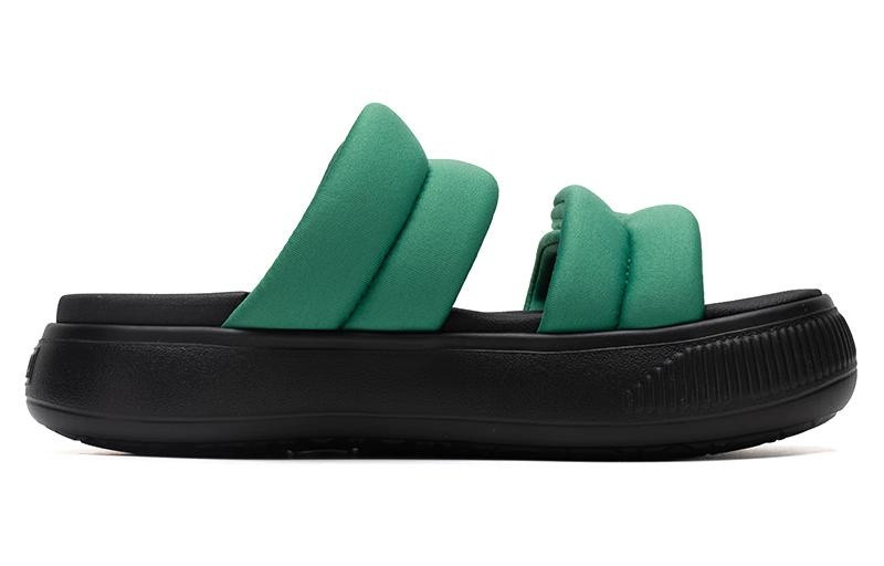 PUMA (WMNS) PUMA Mayu Puffy Slides 'Green Black' 399450-03 outlook
