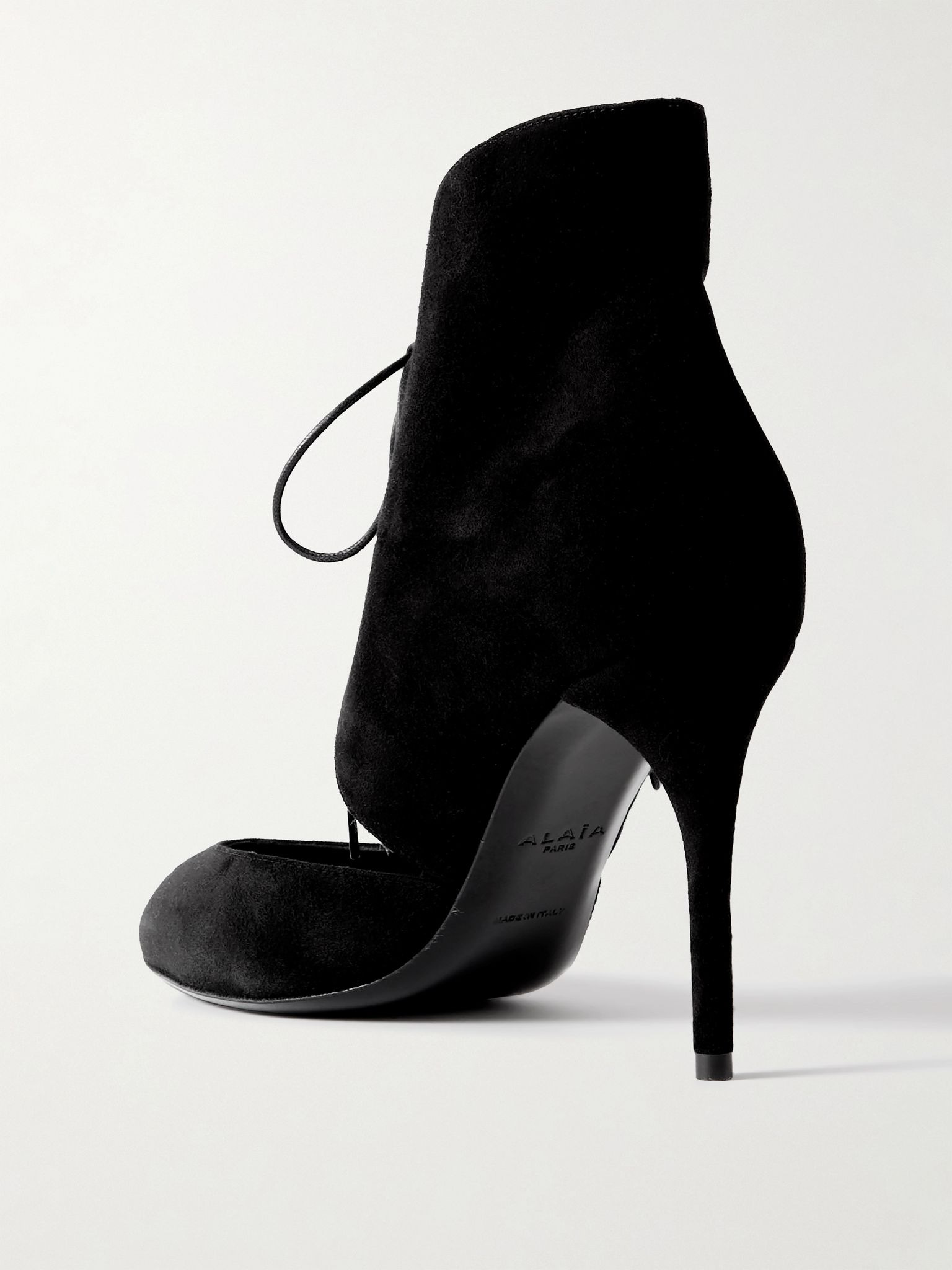 Cutout suede ankle boots Black - 3