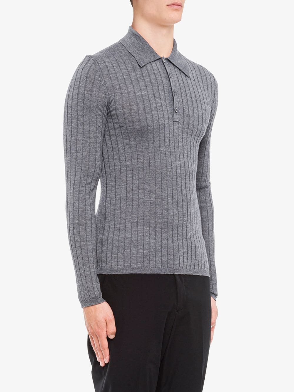 long-sleeve cashmere polo shirt - 3