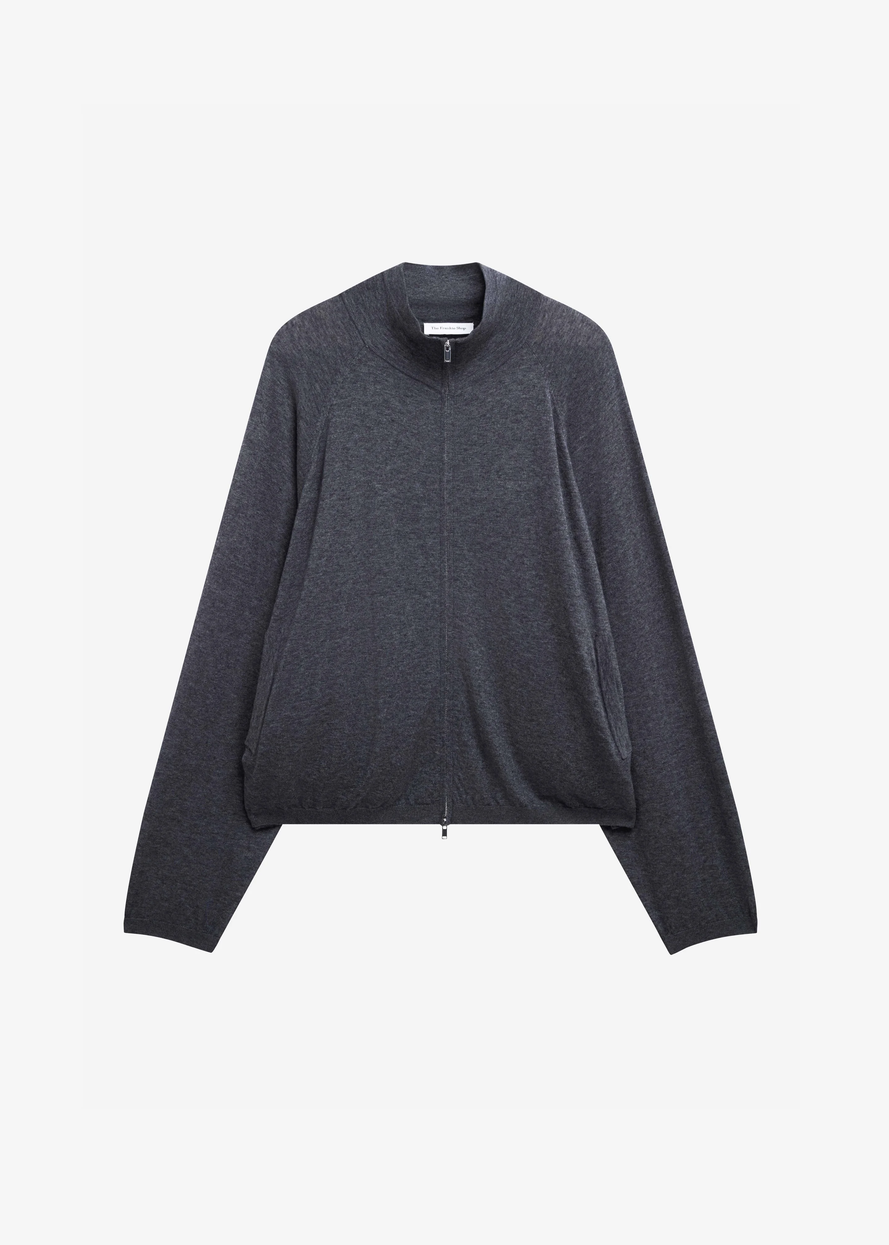 Baxe Knit Track Jacket - Dark Grey Melange - 1