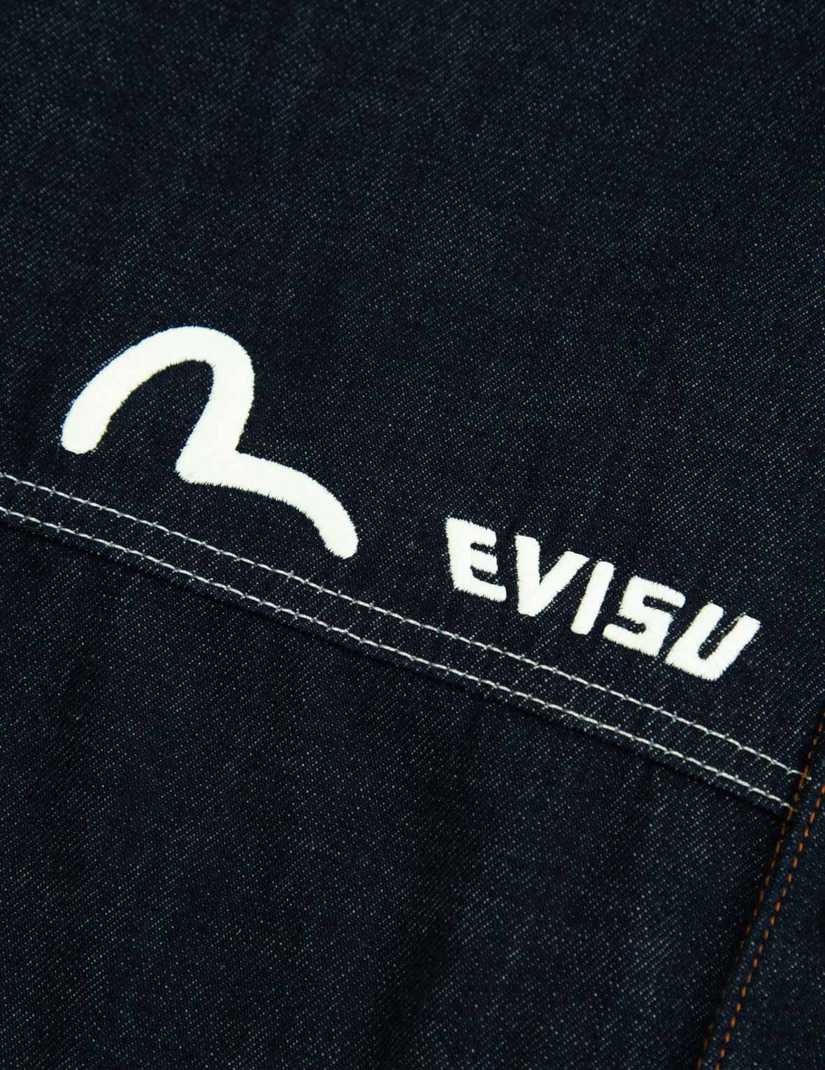 Vintage Handwritten Logo Embroidered Denim Shirt Jacket - 10