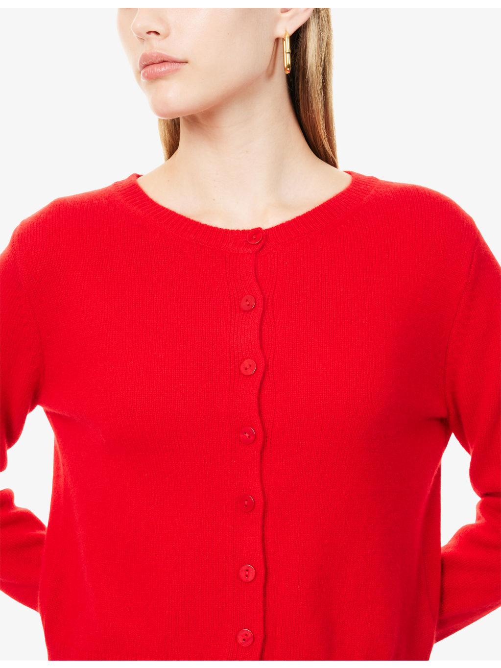 Clara Round-Neck Cashmere Cardigan - 5
