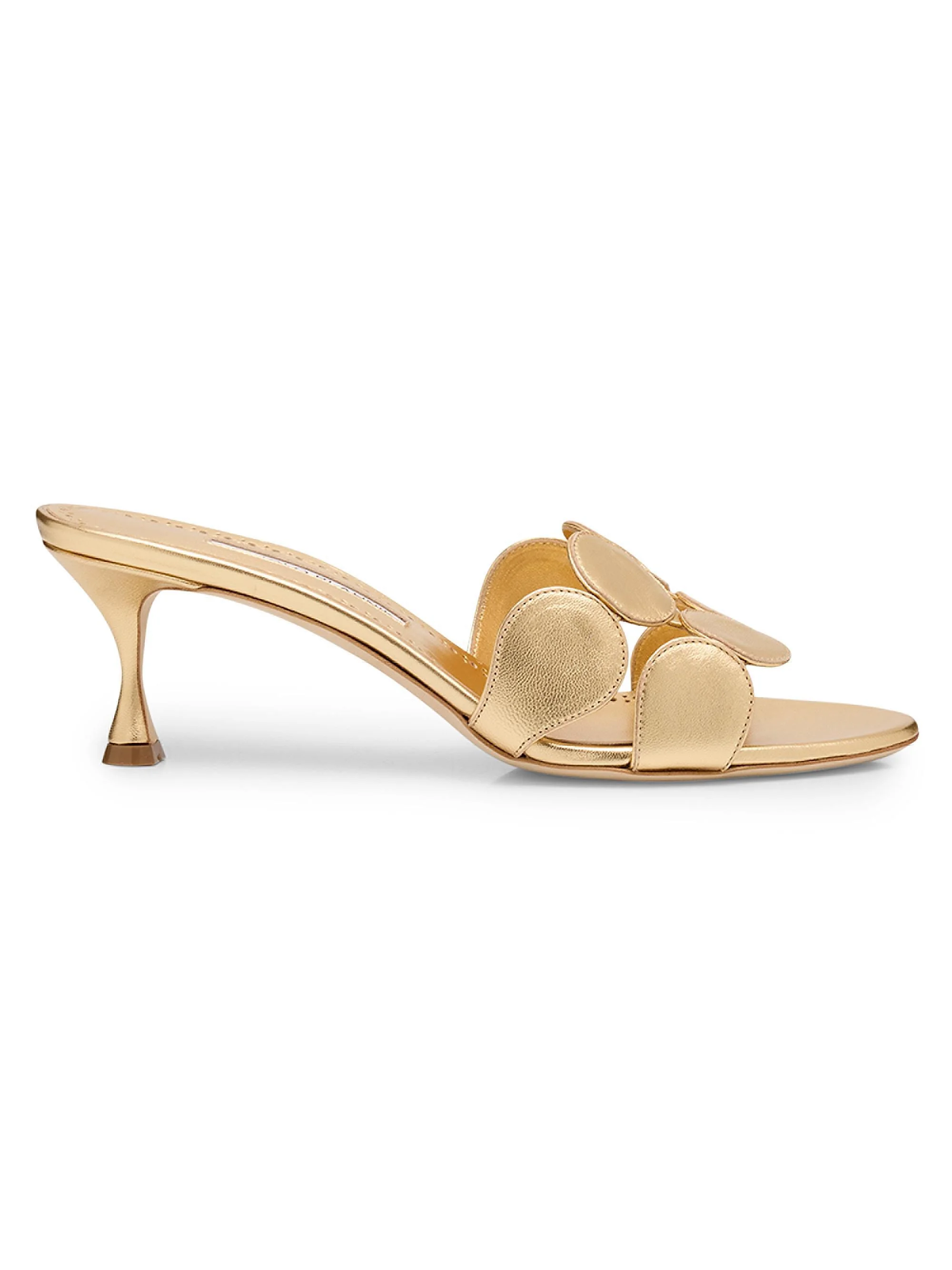 Women's Haribalmu 50MM Leather Sandals - Gold - 1