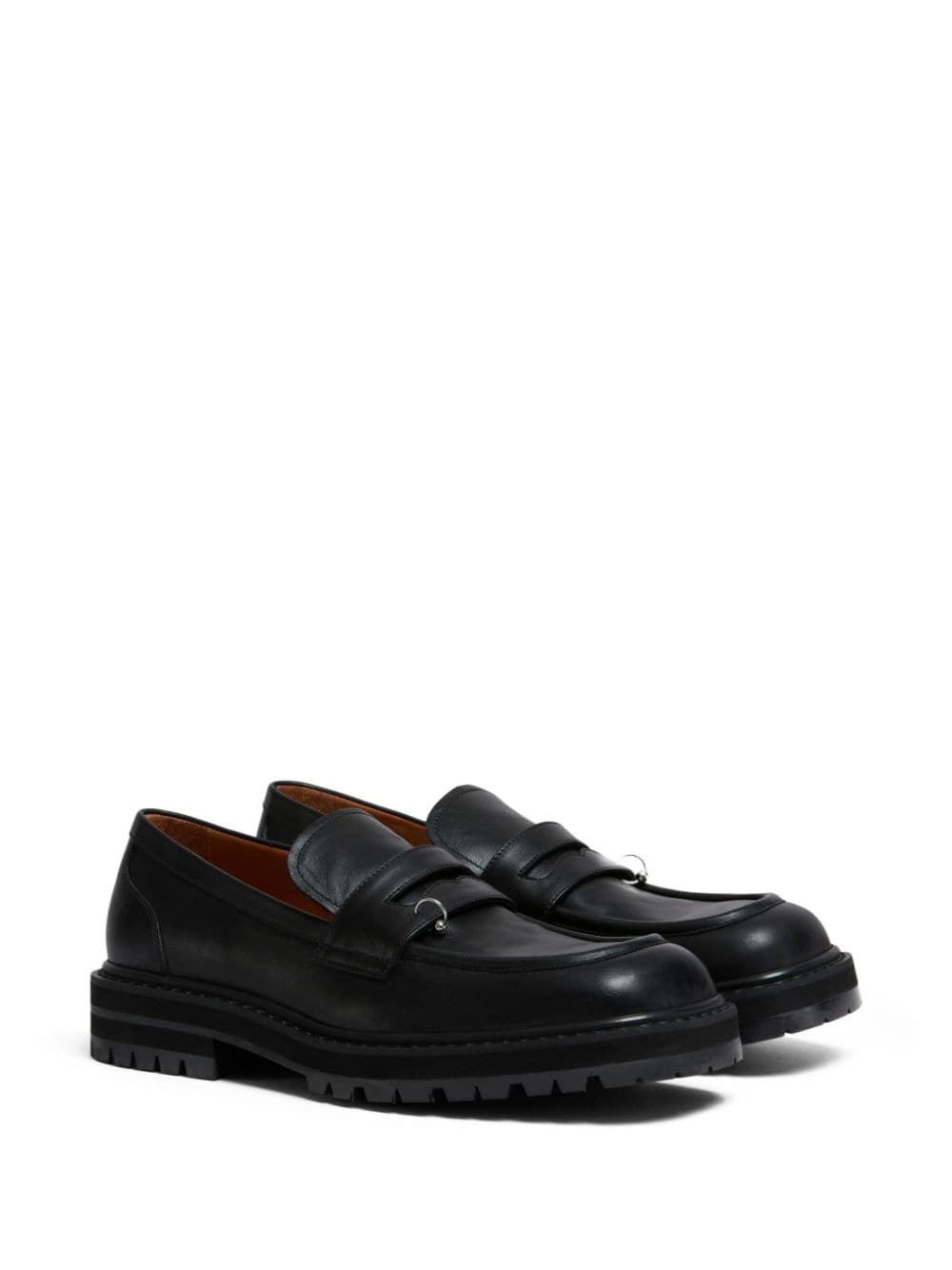 ring embellishment loafers - 2
