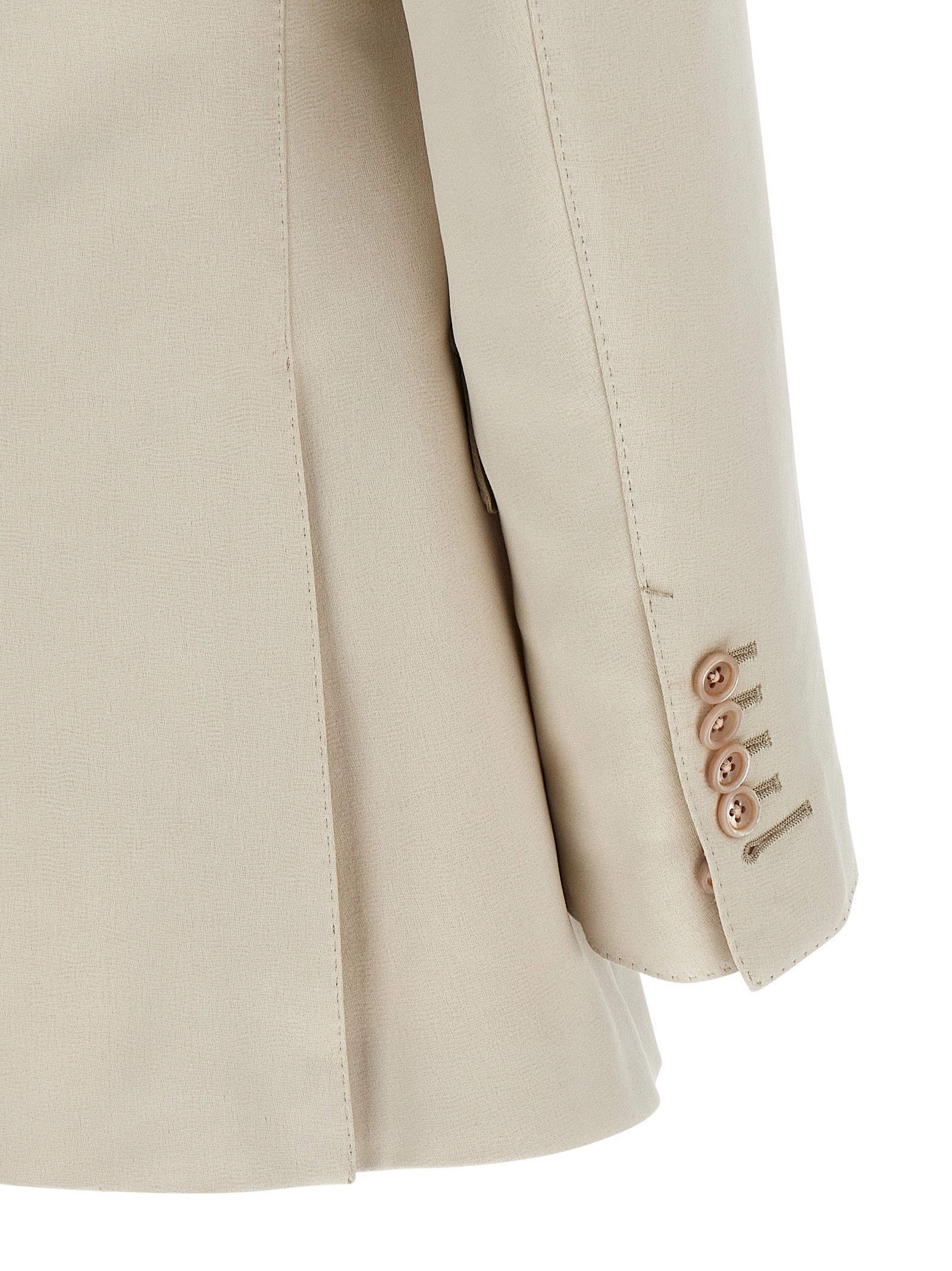 Double-Breasted Blazer Beige - 4