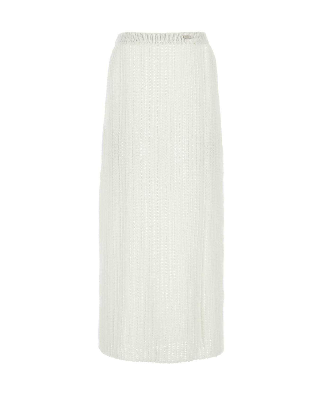 White Cotton Skirt - 2