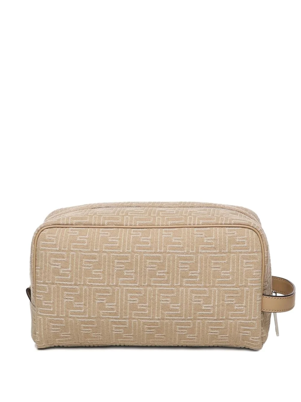 FF-motif leather-trimmed toiletry bag - 1