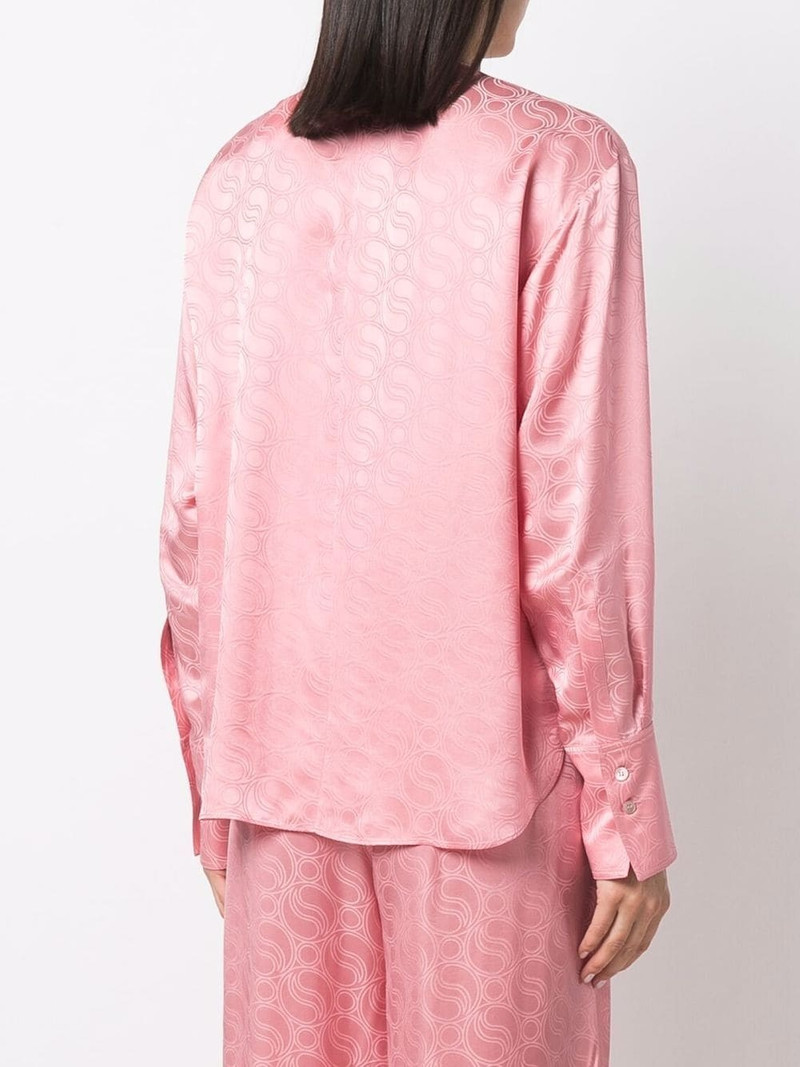 geometric pattern long-sleeved blouse 4
