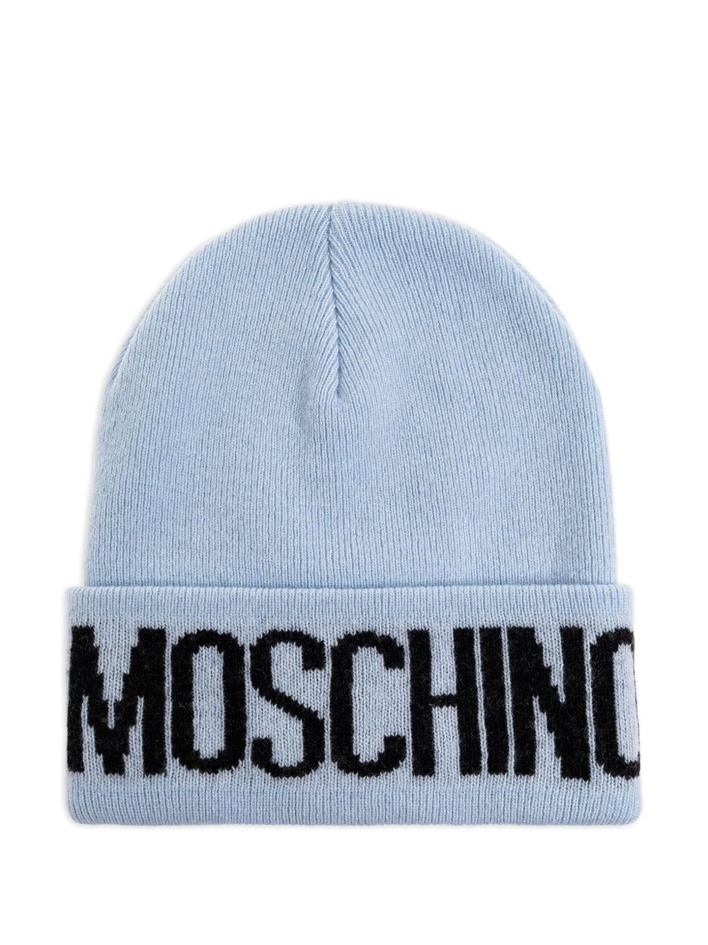 logo-embroidered beanie hat - 1